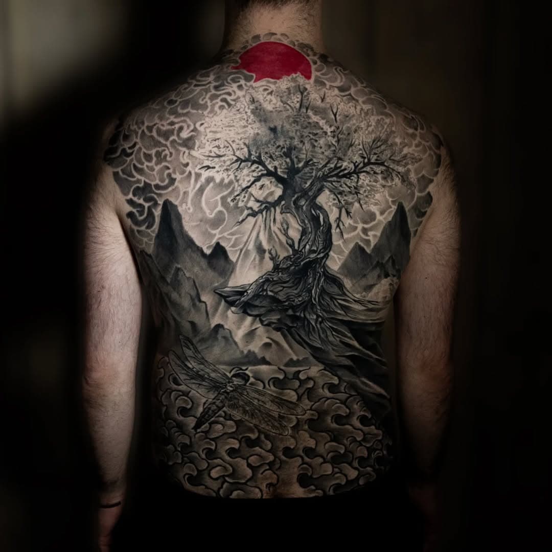 A back piece tattoo is the only place on your body you can truly treat like a canvas because it offers a large, flat surface area that allows for intricate and expansive designs. This space provides the opportunity to create detailed and complex artwork that can be viewed as a whole, much like a painting on an actual canvas.

Get yourself a backpiece tattoo.
Geezy Tattoos Edinburgh 
.
.
.
.
.
.
.
#tattoo #backpiece #oriental #orientaltattoo #Edinburgh