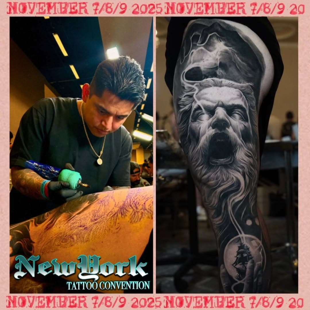 We are delighted to welcome @chilotattoo to the 4th Annual @thenewyorktattooconvention at @duggalgreenhouse Brooklyn, November 7,8,9, 2025

Sponsored by
@globaltattooer_ 
@tattooarmour_usa 

Come and see 350 Tattoo Artists and vendors from all over the globe 
Enjoy live Music, Cabaret acts, art exhibitions, a variety of food trucks, craft drinks. All this overlooking the East River of New York City makes for an unmissable weekend.
#tattoo #tattooconvention #art #entertainment
#event #newyorker #totaltattoo #skinartistsmag #nyctattoo #nyctattooartist #brooklyntattoo #moma