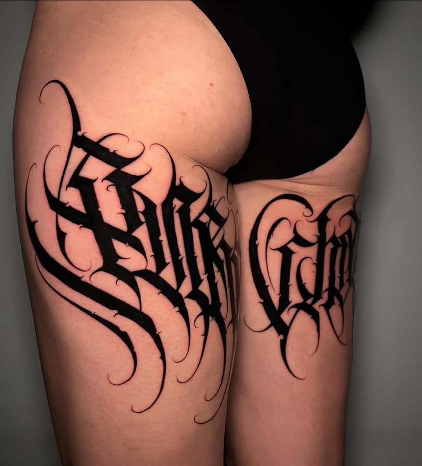 Pure chaos.
.
#freehandtattoo #tattoos #oldenglish #blackletter #letras #script #lettering #tattoo #scripttattoo #letteringtattoo #customletters #darklettering #type #font #grime #hiphop @letterlove_worldwide @bestlettering @letteringshow @broken_script_gang @broken_script_gang_uk @letteringinsoul @letteringhustlers @lettering_dealerz @scriptkillas @bng.script.tattoos 
@sacredlettering #manchestertattoo #londontattoo #brightontattoo
#uktattoo #uktta #tattooartist #uktattooartists #miamitattoos #texastattoo #californiatattoo #zürichtattoo #zurichtattoo #berlintattoo