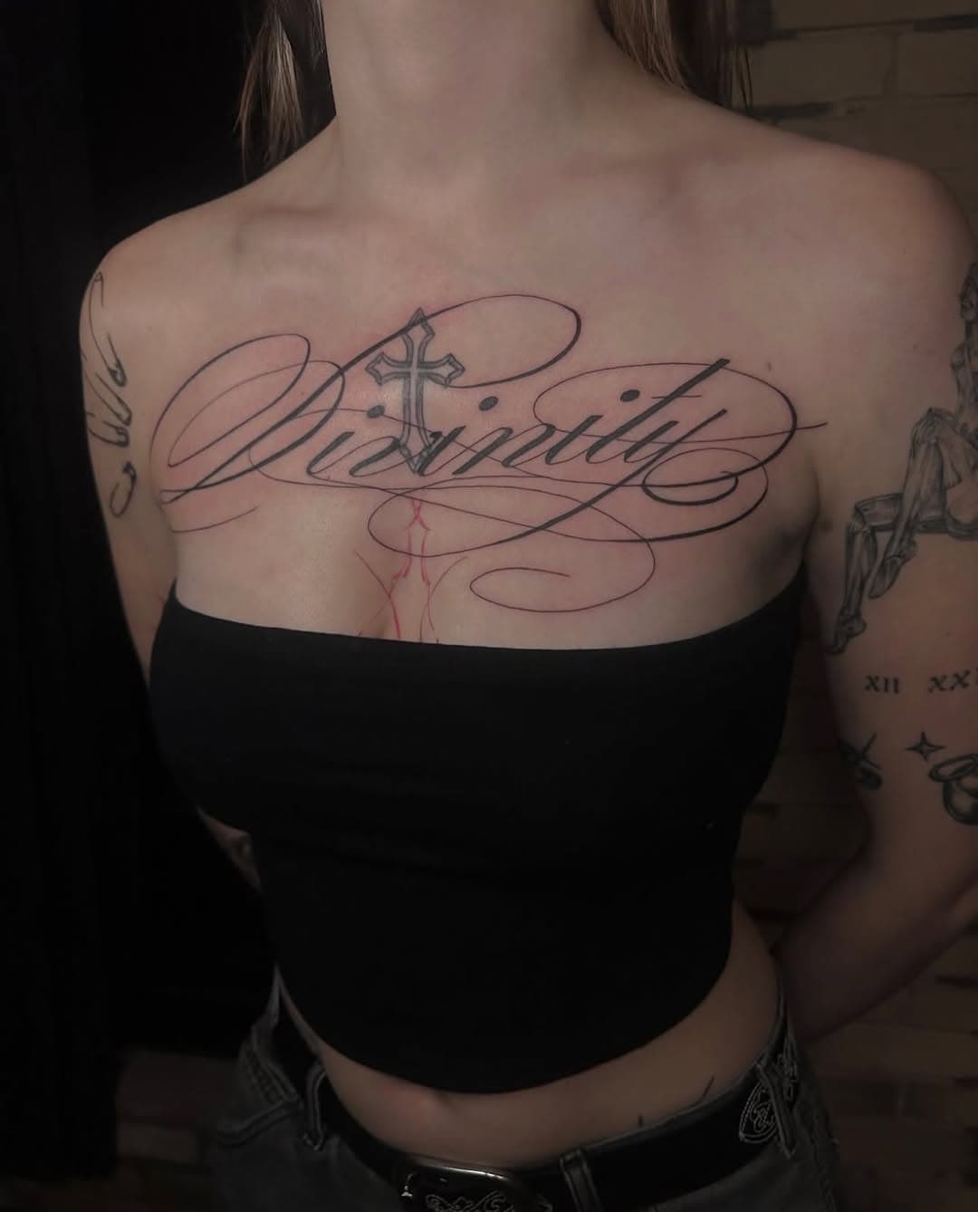 Recent script and chrome from our very own @cyber.inks book with dani for all your custom cyber sigilsim and fancy script ! 

•

#tattooshop #tattoos #tattooart #tattooartist #script #scripttattoo #aesthetictattoo #michigantattooartist #michigantattooers #grandrapidsmi #chrometattoo