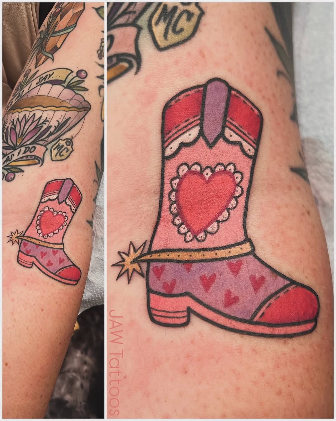 Happy Valentine’s Day lovelies ❤️
.
.
.
#jawtattoos #cowboyboottattoo #valentinestattoo #pinkponyclub #neontigertattoo #neontigertattoos #ditchtattoo
