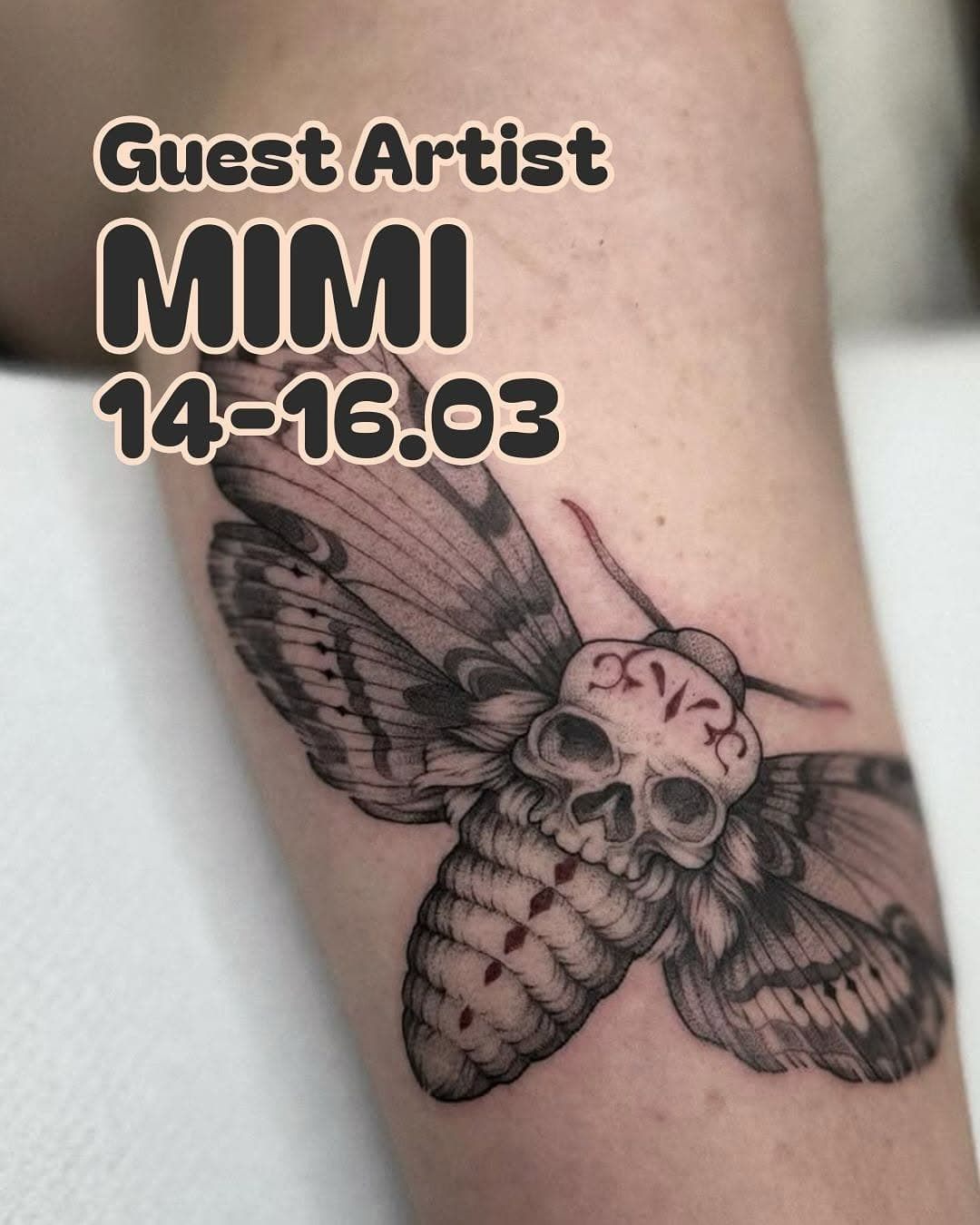 M I M I 

@ink.of.mi 

Mimi kommt vom 14-16.03. vorbei und hat zauberhafte Arbeiten mit im Gepäck! 

#tattoo #tattoohamburg #sternschanze #illustrativerealism #realismtattoo