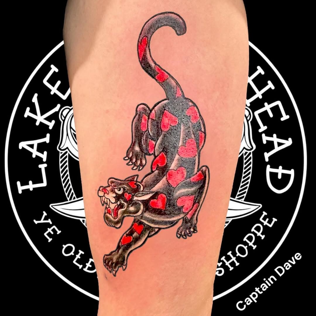 Love Panther by Captain Dave #lakearrowheadtattoo
