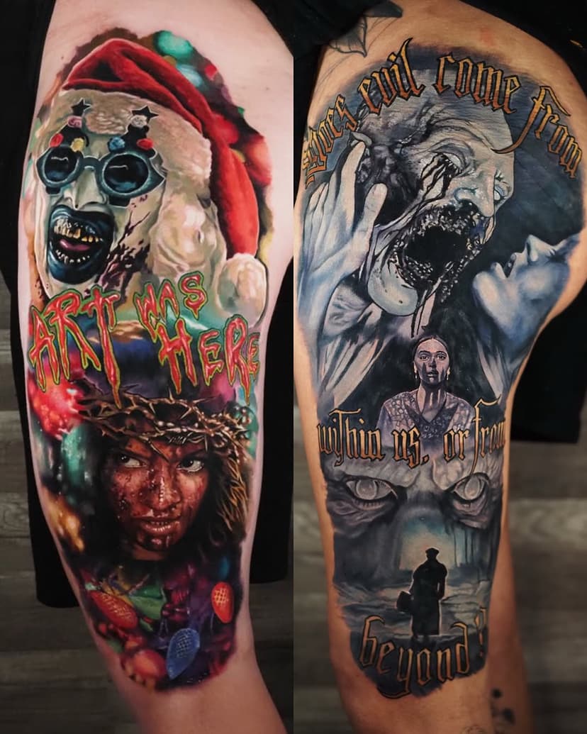 Collaborating with a Killer Artist

Never in my career did I think I’d be part of a collaboration tattoo, but here we are—two insane pieces in the books with the insanely talented @anna_belle_tattoo I can’t even put into words how grateful I am that she trusted me enough to work alongside her on these projects. She’s an absolute powerhouse when it comes to horror tattoos, and getting to create with her has been an incredible experience.

There’s something special about blending styles, pushing limits, and seeing a vision come to life with another artist who shares the same passion for dark, detailed, and hauntingly beautiful work. And honestly? I’d jump at the chance to do it again.

If you’re into horror tattoos, @anna_belle_tattoo is someone you need to be following. And if you’ve been digging my work, I’d truly appreciate a like, share, or follow—it means the world. Here’s to more killer collabs in the future!

#tattoo #tattooartist #tattoostyle #tattoos #horror #horror #horrormovies #horrortattoo #nosferatu #terrifier #terrifiertattoo #portraittattoo #realistictattoo #anaheim #darkheritagetattoogallery #fusionink