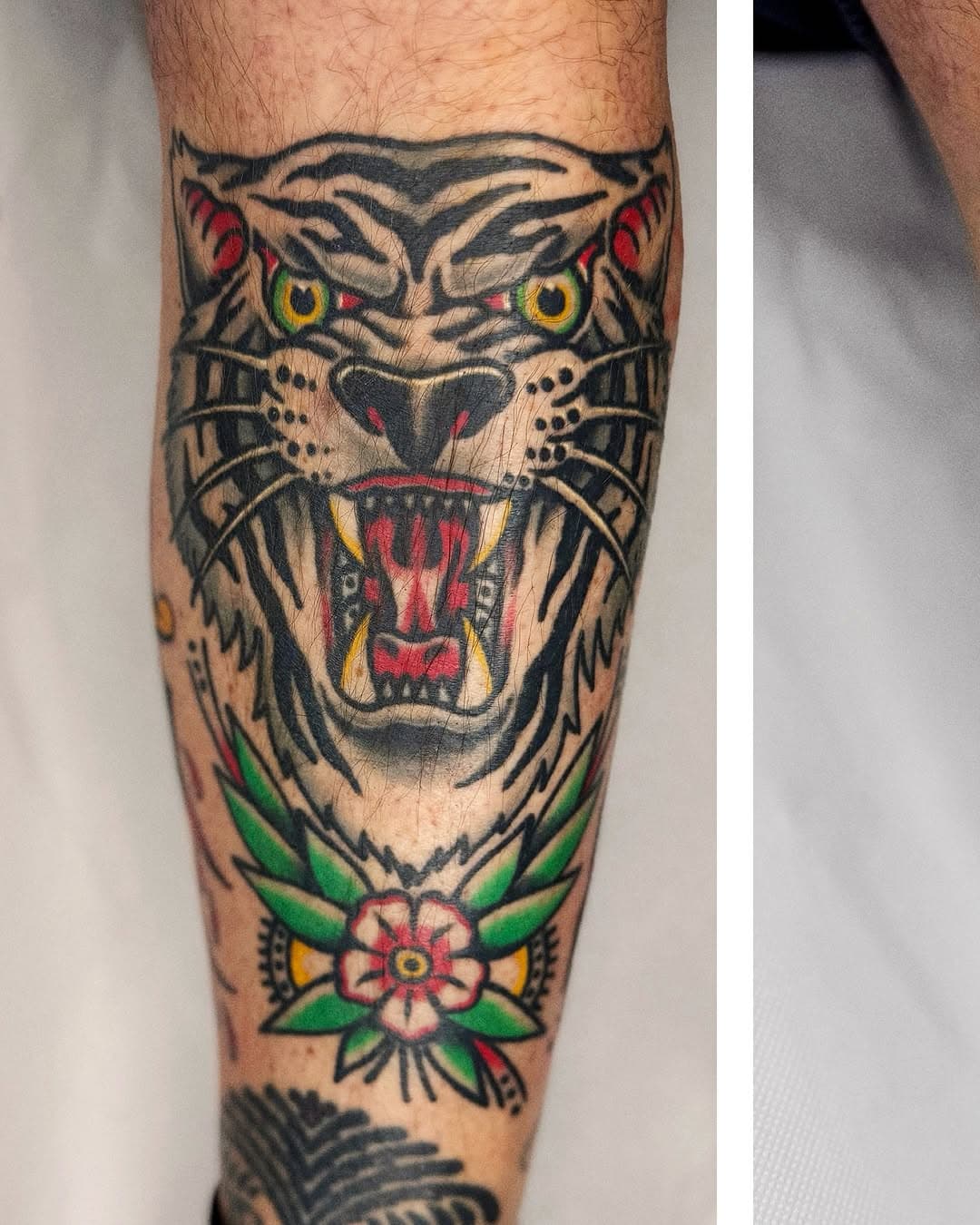 Healed and settled Tiger 🐯 

#tiger #tigertattoo #traditionaltiger #tradworkerssubmission #recklinghausen #ruhrpott #traditionaltattoo #tradworkers #tattoo #tattoos #whitetiger