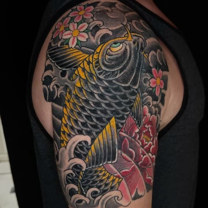 Got some healed photos of this recent koi fish half sleeve. This is settled a little over a month! Fun stuff! Made at a little tattoo shop in North Park @remingtontattoo 

#koifish #japanesetattoo #sandiego #sandiegotattooartist #northpark