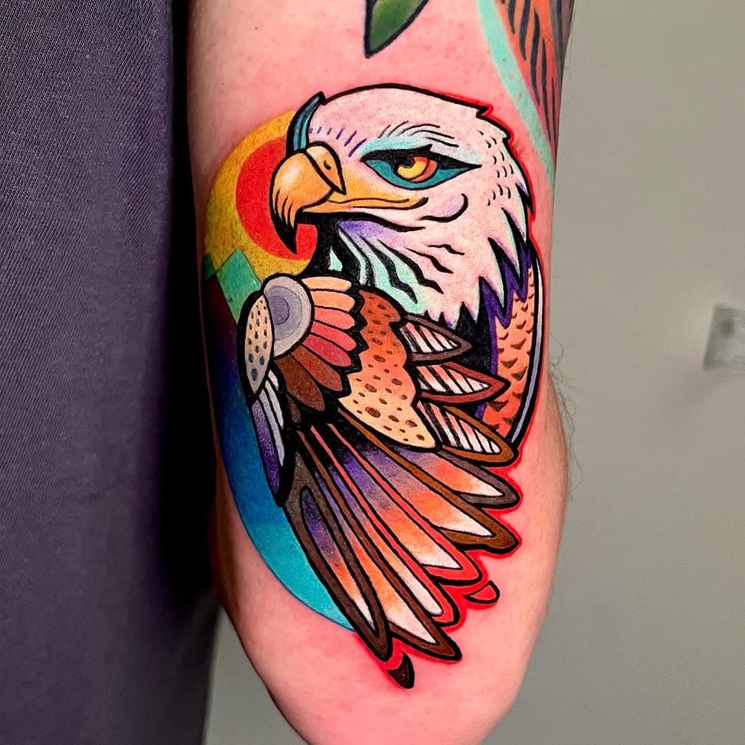 Pop art eagle tattoo by Melissa Daye @melissa_daye at True Love Tattoo, 421 E Pine St, Seattle, WA. Email info@trueloveart.com or call 206.227.3572 to book.
.
.
.
#eagle #eagletattoo #baldeagletattoo #poparttattoo #birdtattoo #tattoo #tattooart #tattooartist #seattletattoo #seattletattooartist #capitolhillseattle #truelovetattoo #trueloveart #tattoosofinstagram #tattooer #skinart #bodyart #instaink #ink #tattoodesign