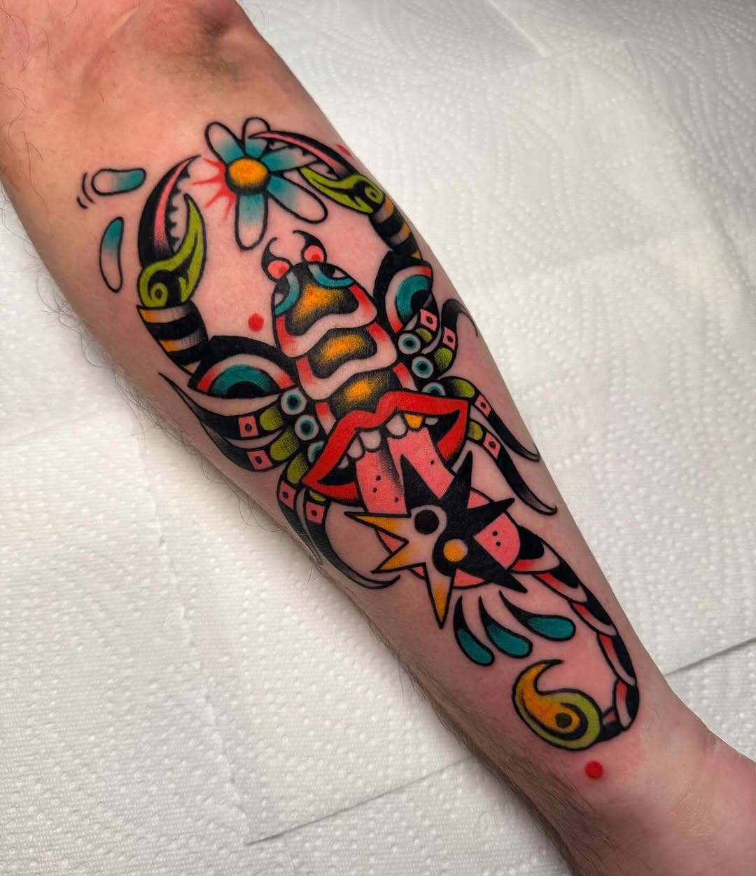 I met Colin approximately 30 hours before we made this tattoo and he told me to make something cool - think we fckn nailed that one. Here’s a trippy scorpion serving ICONIC OBLINA REALNESS 💘🦂💅🏻🌻✨ thanks so much for the trust on making ur first big banger! What a fun time this was!

Custom or flash, I’m ya gal. Slide on into my DM’s cuties 💌

🔗 Link to Book an appointment in bio
🌻 home base: @kingscrosstattoo
💖 custom requests welcome
🎱 100’s of flash designs in FLASH highlight

💌 DM or email info@kingscrosstattooparlour.com for more info or to begin the booking process 🪄

🌈🤡💅🏻 Interested in having this clown in your city? Get in touch for guest spots. 

☻

#scorpion #scorpiontattoo #notascorpiotho #trippytattoo #oblina #veganlondon #queerlondon #bright_and_bold #londontattooartist #londontattooers #londontattoo #qttr #queerartist #queertattooartist #vegantattooartist #permanentdaydreams #permanentdaydreamstattoo #tribaltattoo