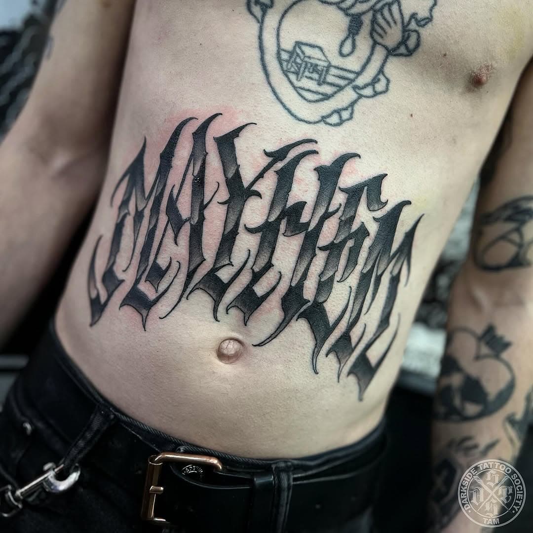 • Mayhem •

Did this at @darkside_tattoosociety Chalandri.

For appointments info@darksidetattoosociety.com , 
DM me or come by our studios, Darkside Tattoo Society Kolonaki (Likavittou 11) and Chalandri (andr.Papandreou 52).

#darksidetattoosociety #dsts #darksidetattoosocietychalandri #freehandletteringtattoo #lettering #tattooideas #inked #worldwidelettergang #125082021_tam_darksidetattoosociety#letteringtattoo #tattoo #tattooed #ink #allday #script #chicanolettering #chicanoletteringtattoo #tattooart #tattooartist