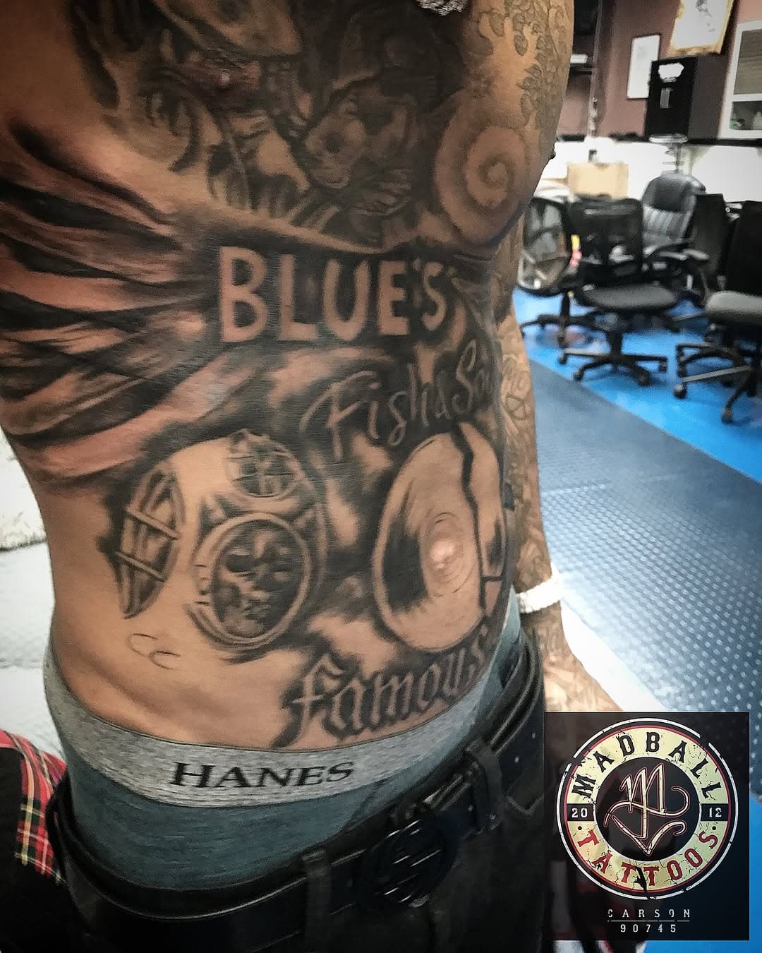 Lil big piece I did on @bluefasebabyy sat like a champ!!! 👊💥💯🔥 done at @madballtattoos using supplies from my sponsor @elementtattoosupply Get Tatted!!!

#tattoosbymadball #blueface #freeblueface

Come book your first or next tattoo! 1335 E. Carson St. Carson, Ca 90745 310.742.7076 Currently booking appointments!!! #madballtattoos #madballtats #madballer #madballin #tattoos #explorepage #tatted #madballers #mt #inked #inkedup #sullen #gettatted #cyrilgomez #carson #cali #crsn #teamelementtattoosupply #streetmotivationmagazine #crsnclothing #elementtattoosupply #sponsored #kahoykollection #bishoprotary #explore  #goviral #theabysstattooink