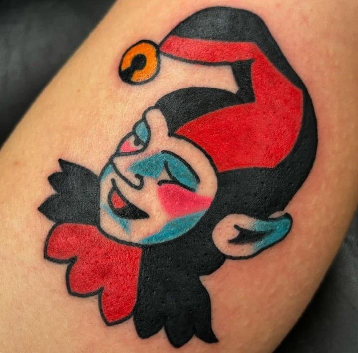 Silly lil guy by Eran @hang.out.guy

Reach out to book or walk in!

______________________________
#tradtattoo#traditionaltattoo#jester#clown#clowntattoo#jestertattoo#bellinghamtattoo#bellinghamtattooartist#wwutattoo#pnwtattoo#bellingham#bellinghamwa