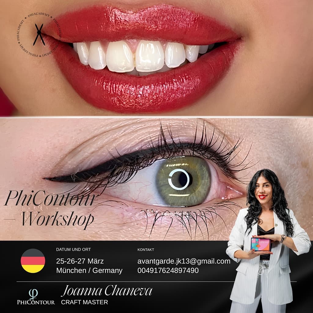 👄PHICONTOUR SCHULUNG 🫦
 
🔺 VOLLSCHATTIERUNG LIPPEN
🔺🖊️EYELINER 👁️

Der Kurs PhiContour ist eine spezielle Ausbildung an der PhiAcademy, die allen Teilnehmern ein Grundwissen über Permanent Eyeliner und Lippen Make-up vermittelt. 
 🗯️PhiContour ist ideal für Anfänger, aber auch für Personen, die bereits Erfahrung mit Permanent Make-up und Ästhetik haben.
💬
Können, Routine, Liebe fürs Detail und Kreativität! Das gebe ich dir während der Ausbildung vor Ort mit auf den Weg. 

♦️KOSTENLOSE Zusatzkurse die Du erhältst um Dein Wissen auf allen Ebenen zu vertiefen: – Hygiene Kurs – Skin Expert Kurs – First Class Service Kurs

Tag 1-Theoretischer Hygiene, Anatomie des Gesichts, Farbenlehre, angemessene Pflege nach der Behandlung.
Tag 2
Der praktische Teil der Eyeliner-Übung an einem lebenden Modell.
Tag 3
Der praktische Teil der Übung des permanenten Lippen Make-ups an einem lebenden Modell.

Nach Abschluss eines dreitägigen Live-Trainings erhältst Du eine Teilnahmebescheinigung, und erst nach Abschluss der Aufgaben in der Craftmaster-App  erhältst Du das entsprechende PhiContour Artist-Zertifikat sowie deinen Platz auf der Karte  auf der offiziellen PhiAcademy-Website. 
Während dieses Zeitraums von 6 Monaten profitierst Du auch von unbegrenzter Unterstützung durch DrPhi über die PhiApp und kontinuierlicher Anleitung von PhiAcademy sowie voller Unterstützung von mir.

Du hast Interesse und noch Fragen ?

.☎️0176/24897490
avantgarde.jk13@gmail.com

Liebe was du tust. Tue was du liebst.
❤️
 www.avantgarde-cosmetic.com

Liebe Grüße 

Joanna Chaneva 
Master Phiremoval & PHICONTOUR Deutschland 
Phiacademy

Avantgarde Tattoo&Cosmetic® Studio 
Thalkirchnerstr.33
80337 München 

#avangarde_tattoo_cosmetic #phibrows #masterphibrows #phibrowsmaster #eyeliner 
#microblading #tattoo #studio #phibrowsmünchen #phibrowartist #phibrows #beautifulmunich #microblading #phiremoval #phiremovaltraining #münchen #089 #pmu #übermich #germany🇩🇪 #master  #phishading #phicontourartist #microbladingbyjoannachaneva #microbladingmünchen #phiremoval #training #phicontour