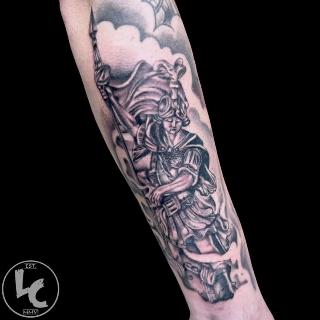 St. Florian 

Tattoo by Trent 
@toothandnailtucker 

#livingcanvas #livingcanvastattoo #livingcanvastattooandbodypiercing #tattoo #tattoos #tattoocolumbia #como #mizzou