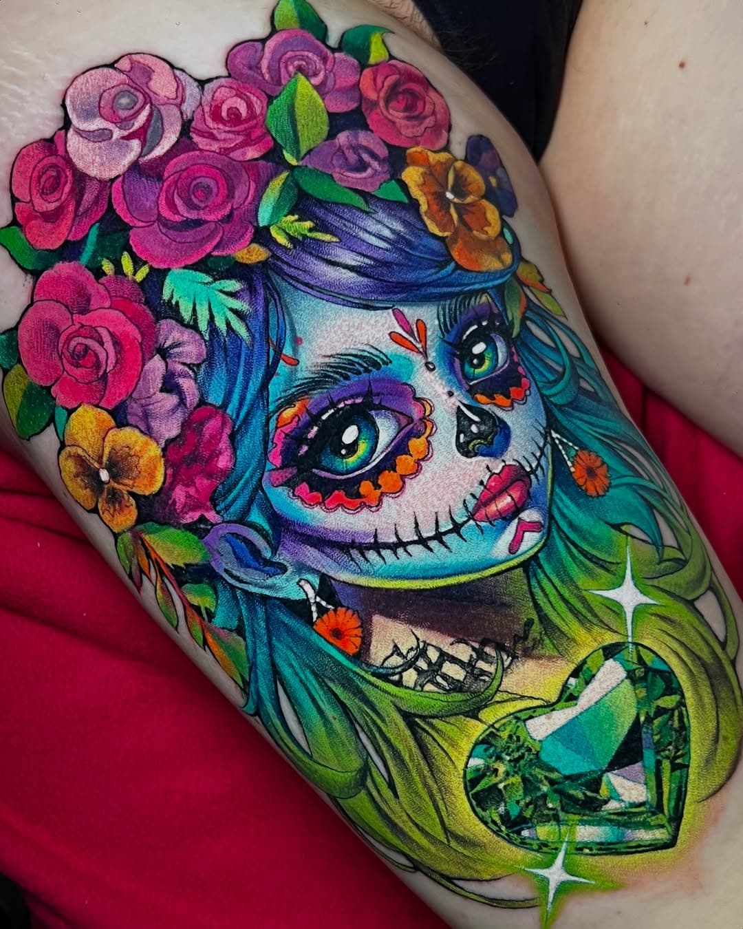 AGENDA ABIERTA OPEN BOOKS MÉXICO 🇲🇽 FRANKFURT 🇩🇪 and MEDELLÍN 🇨🇴

Sugar Skull Girl I made for the lovely Steph 💚 Done at PARIS in @lunareitattoo 😍✨ Thank you for your trust, your kindness and for being the sweetest client! 

Made with the best @fkirons @fusion_ink @the.struggle.inc @tattooarmourpro @kwadron