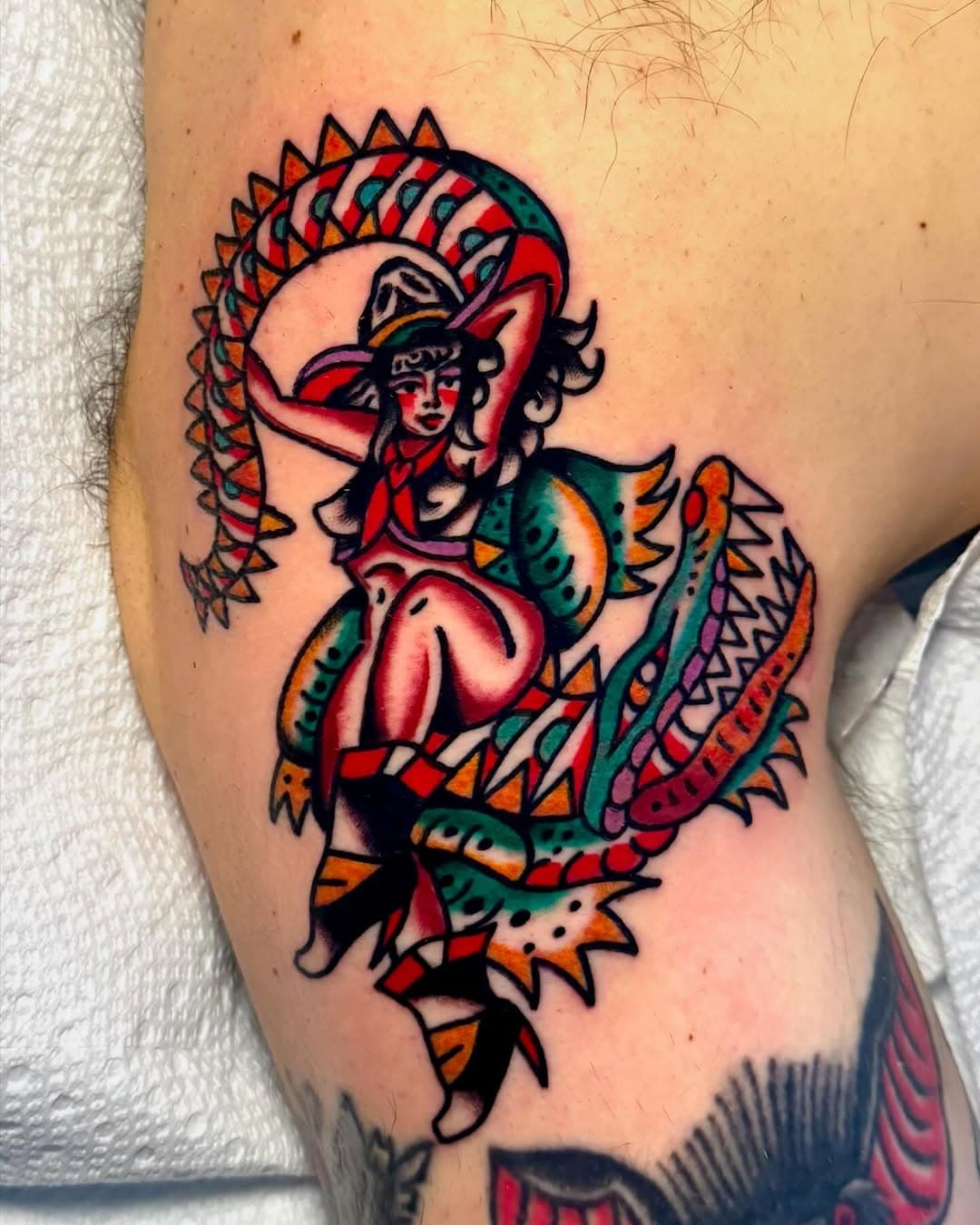 Finally got to tattoo this little South Florida cowgirl 🤠 in Michigan 🌲 for @moreblack_please today👊🏽💥 thank you for picking a cool one 🙏🏽

Made with the best and brightest pigments @industryinksusa and numbing by @tktxnumbofficial