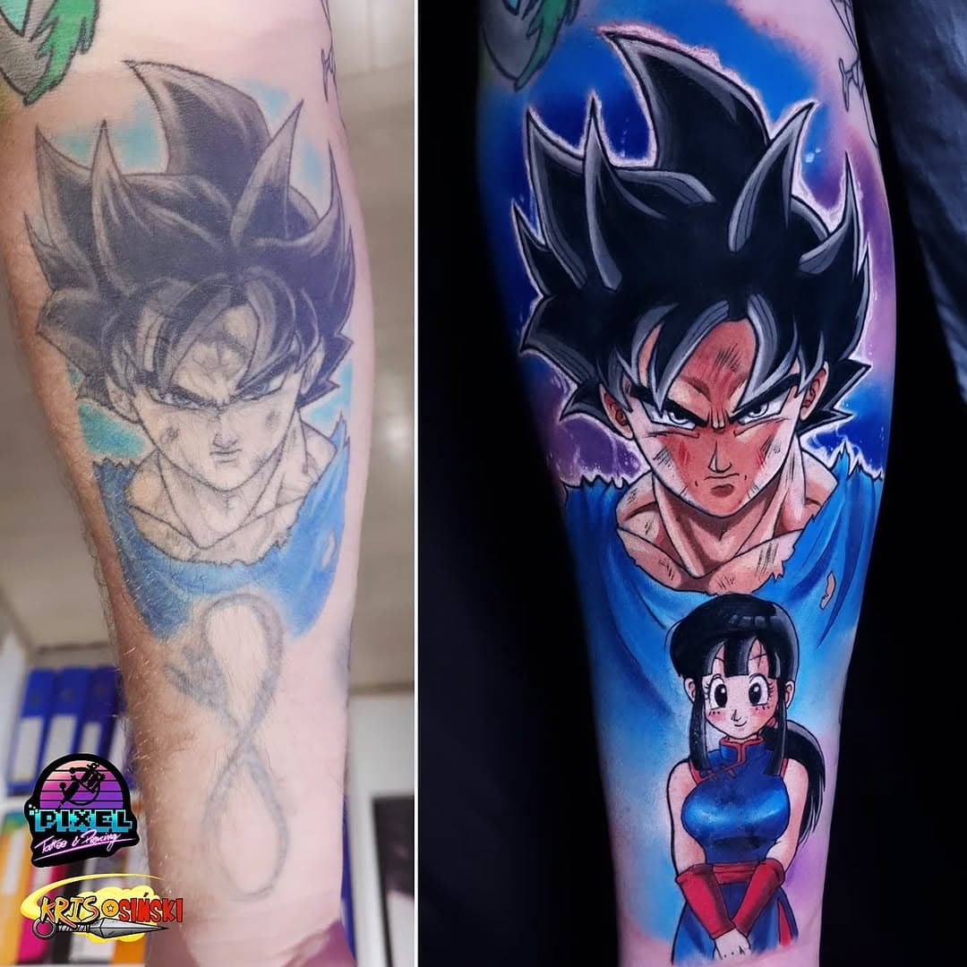 Rework and cover-up of old Goku for Łukasz.
Done using best stuff @pepax.official @barberdts_polska 
.
.
.
.
.
#tatuaż #animetatuaż #animelover #animeart #otaku #polskichlopak #polskadziewczyna #pepaxproteam #pepaxlance #goku #gokuui #chichi