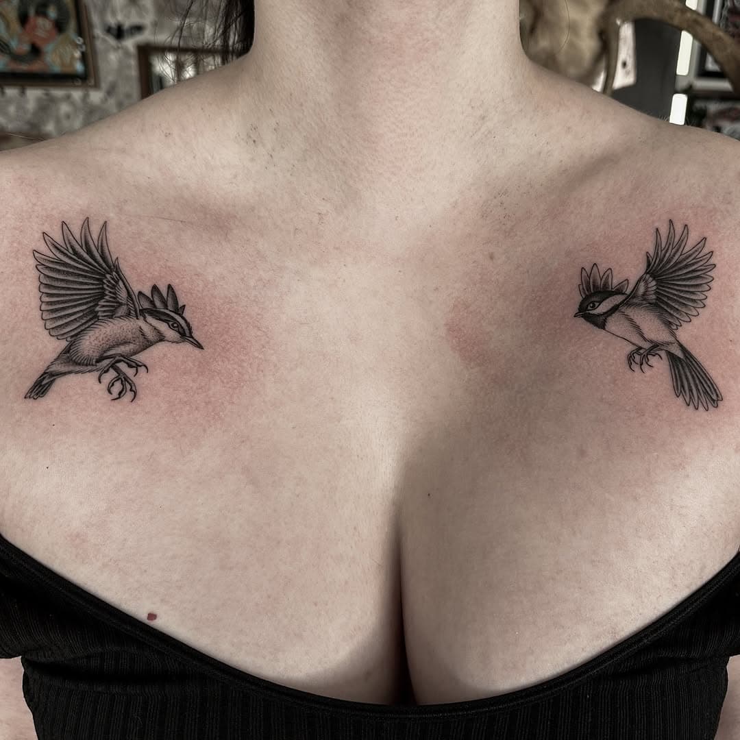 Nuthatch and chickadee for Jaime.

Booking for March/April.

atimlintattoo@gmail.com for bookings.