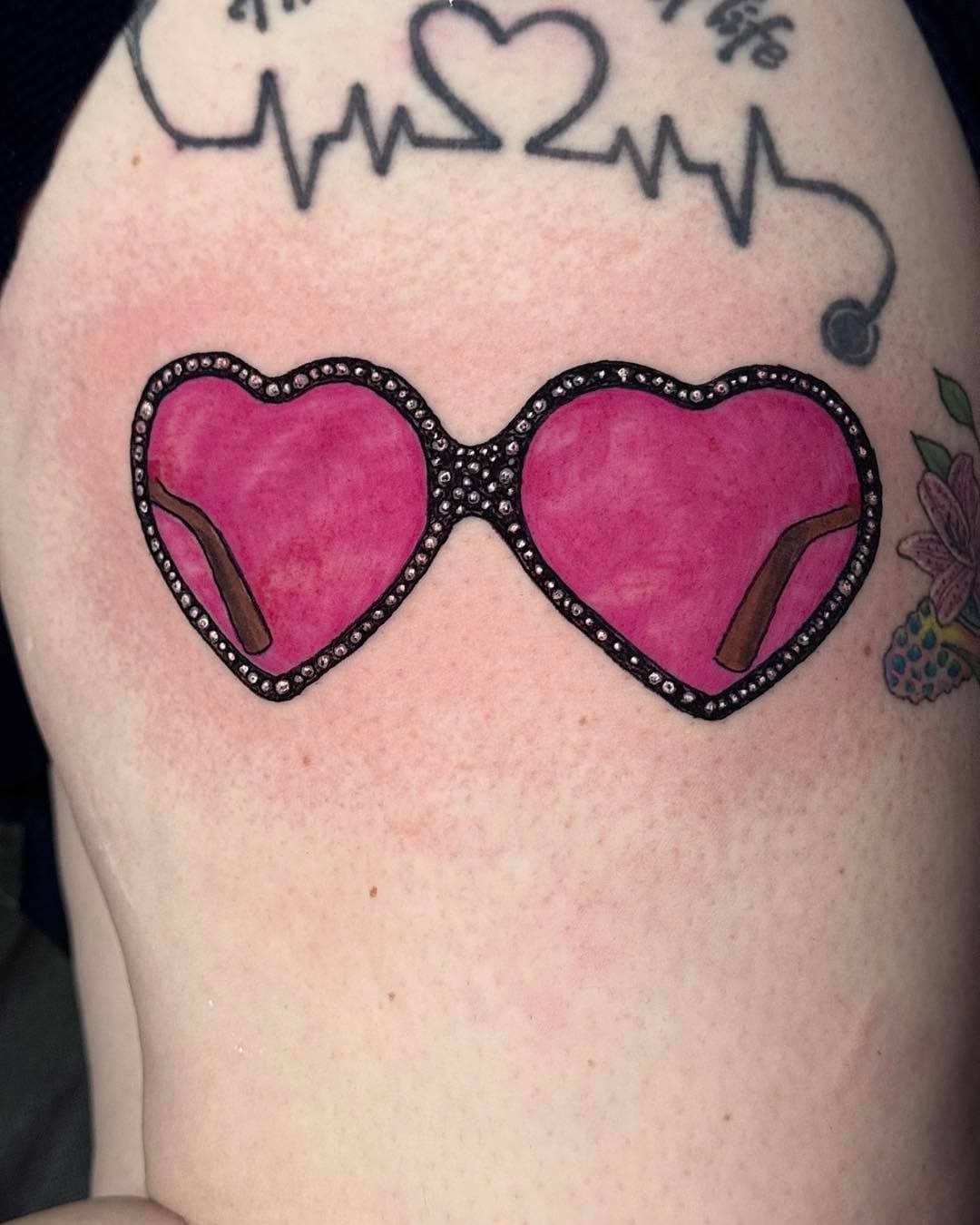 Ann did these pair of Elton John’s Glasses.  This was a fun and different tattoo which is totally awesome to honor a legend!!

#tattoo #tattooartist #profesionaltattooartist #Colortattoo #Bishop #eternalinks #coveruptattoo #recoveryaftercare  #hustlebutter #ink #blackandgreytattoo #tattoodesign. #darkwatertattoony #tattooideas #tattoolife #upstateny #schenetadyNy #518tattoo #whipshading #Unioncollage #RotterdamNY #Tats #thightattoo #eltonjohn