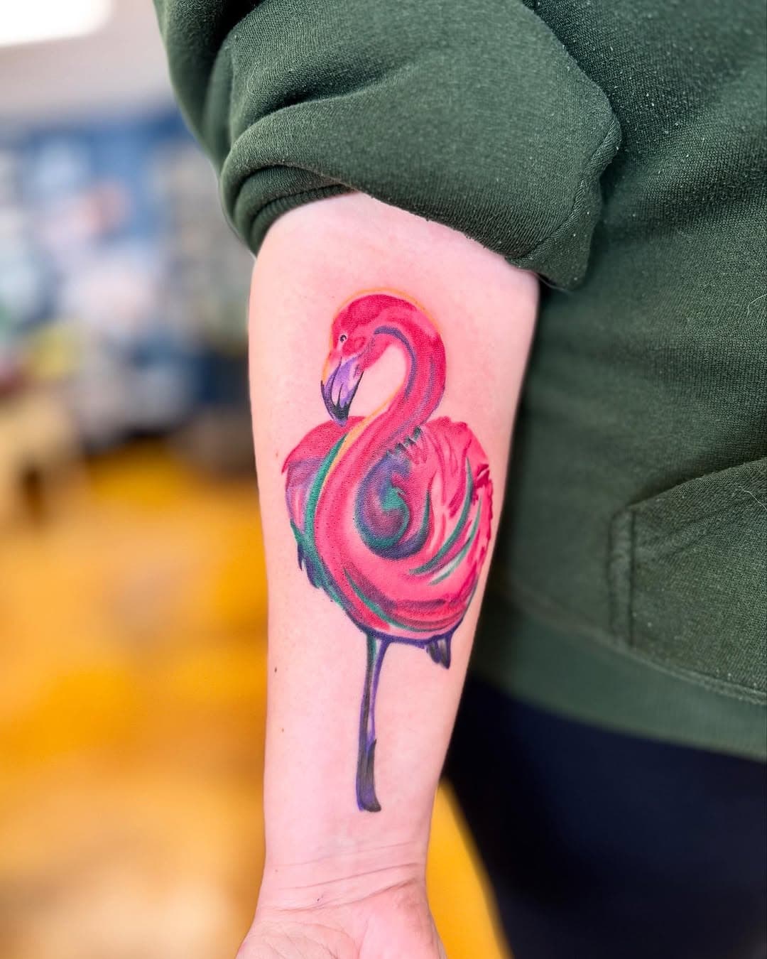 Here’s a watercolor tattoo of a flamingo I did a couple days ago #goldfinchtattoocompany #syracuse #syracuseny #baldwinsville #baldwinsvilleny #cny #upstate #upstateny #tattoo #tattoos #tattooed #tattooshop #tattooedwomen #tattooedwomenofinstagram #tattoosofinstagram #tattoosnob #fyp #fypage #flamingo #watercolor #watercolortattoo