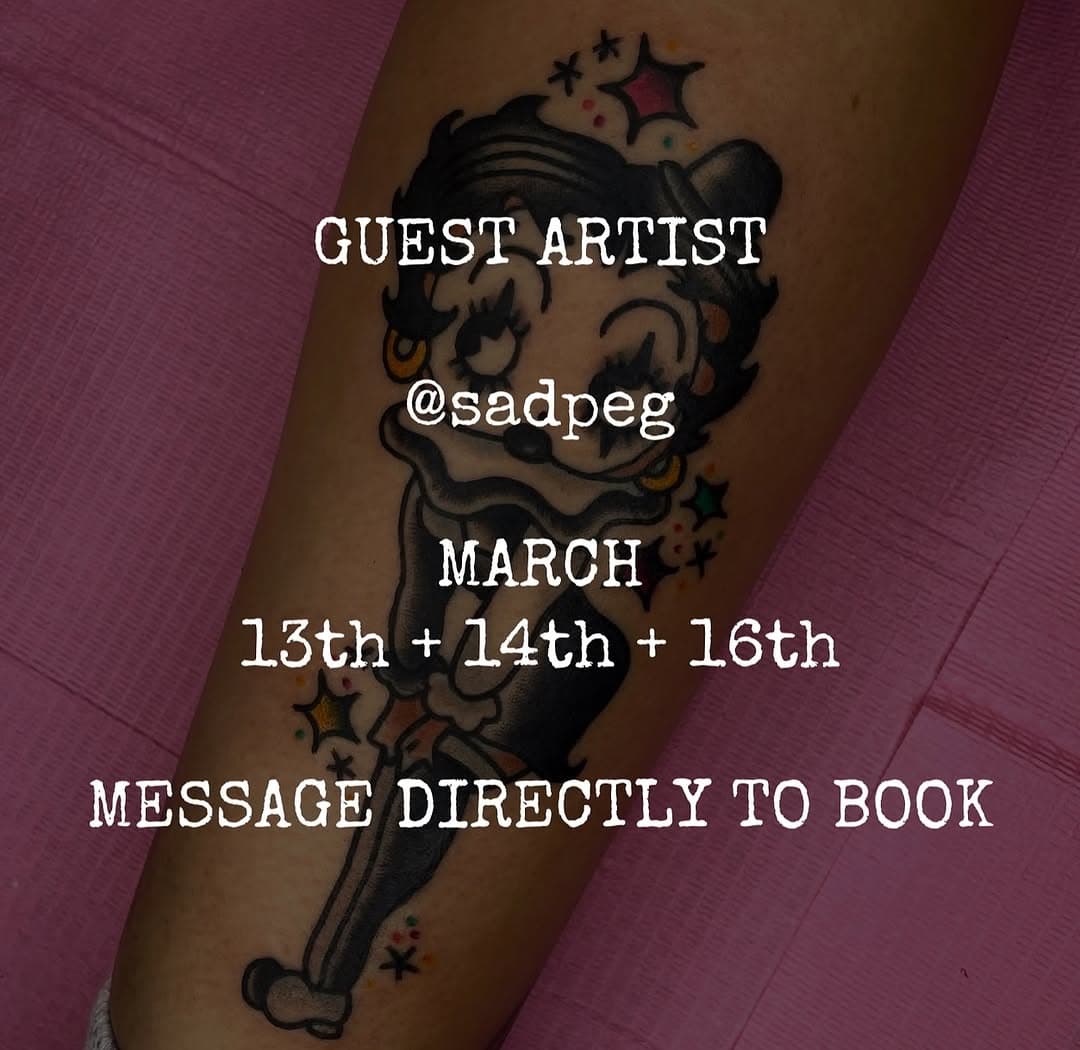 GUEST ARTISTS! 

We have a bunch of amazing artists visiting us over the next few weeks!

@sadpeg 
@hanaaatattoo 
@amykate_illustrates 
@izyquinny_tattoo 

Swipe across to see the dates they’ll be with us! Drop them a message directly to check availability and get booked in ⚔️

#worcestertattoo #uktattoo