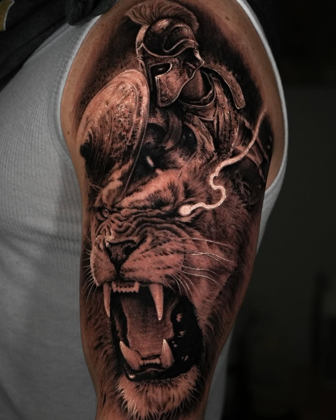 Fear can be vast, but it lacks depth, and once you summon the courage to take the first step, you'll discover a foundation of strength beneath.

My clients first tattoo and this is just the  beginning of his full sleeve. #gobigorgohome #tattoo #motivation