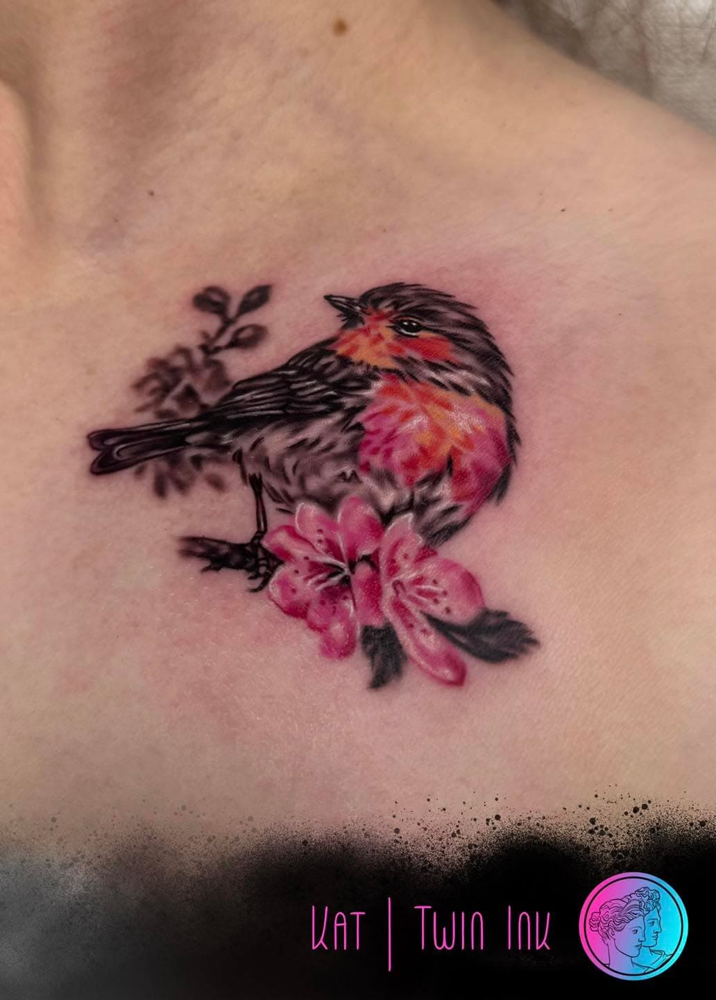 Pretty robin and cherry blossoms for Jo!
Style: Black and grey realism with colour pop. 
Thanks Jo!
✨Kat 
#Tattoo #tattoos #newink #ink #tattoostudio #leigh #leightattoostudio #tattoostudioinleigh #wigan #manchester #greatermanchester #leighlove #loveleigh #leighsmallbusiness #familyrunbusiness #inkoftheday #tattoooftheday #twinink #twininkleigh #twins #twintattooists #twintattooers #inked #skinartist #robin #robintattoo