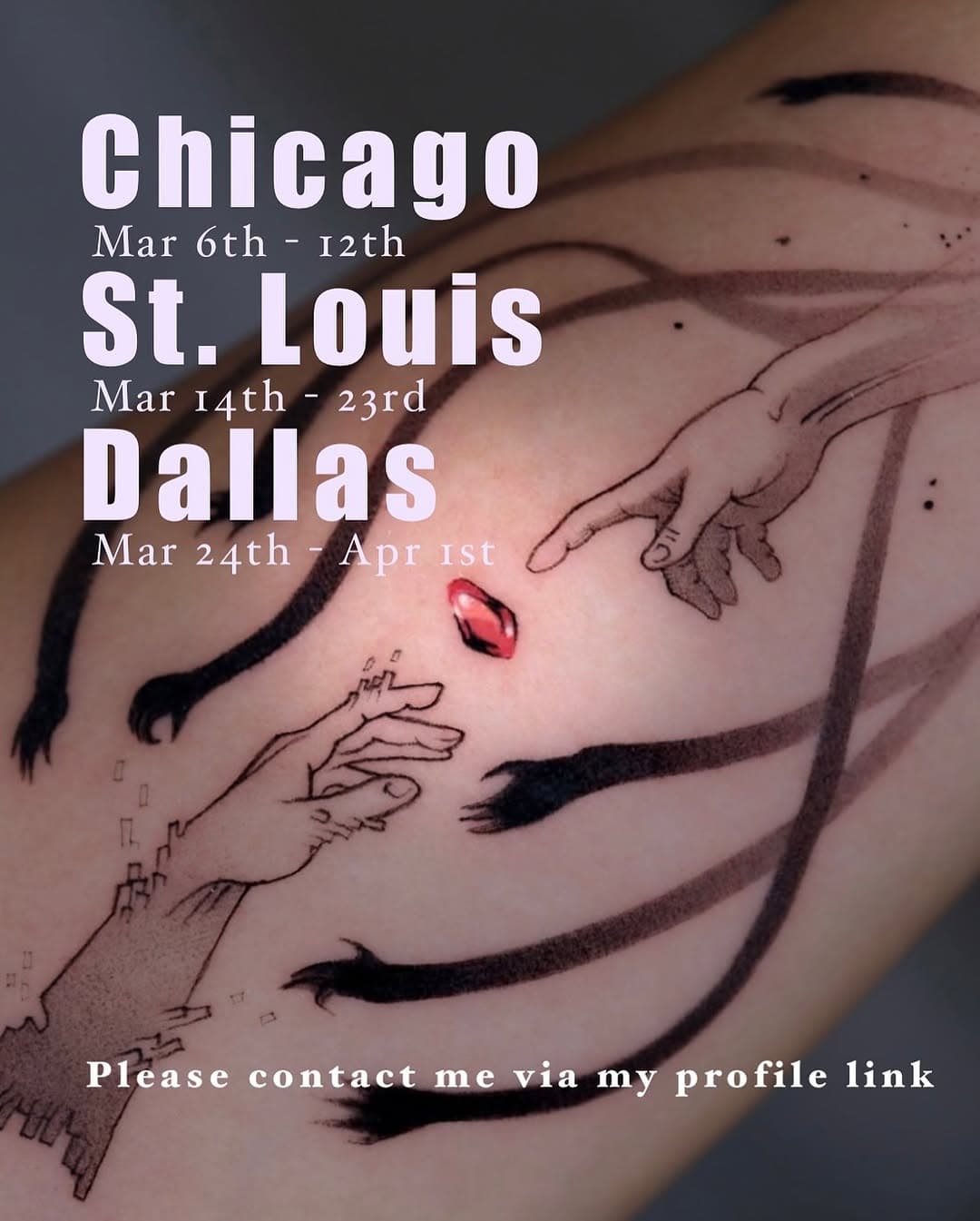 🇺🇸2025 U.S BOOKING OPEN🇺🇸
Hello! I‘m Delikat, specializing in Anime/Manga tattoos!
I’ll visit Chicago, St. Louis and Dallas in March.

If you‘ve been thinking about Anime/Manga tattoos,
feel free to reach out through my profile link🔥

🇺🇸Chicago: March 6th - 12th
🇺🇸St. Louis: March 14th - 23rd
🇺🇸Dallas : March 24th - April 1st
.

.

#animetattoo #animetattooartist #mangatattoo #chicagotattoo #stlouistattoo #dallastattoo