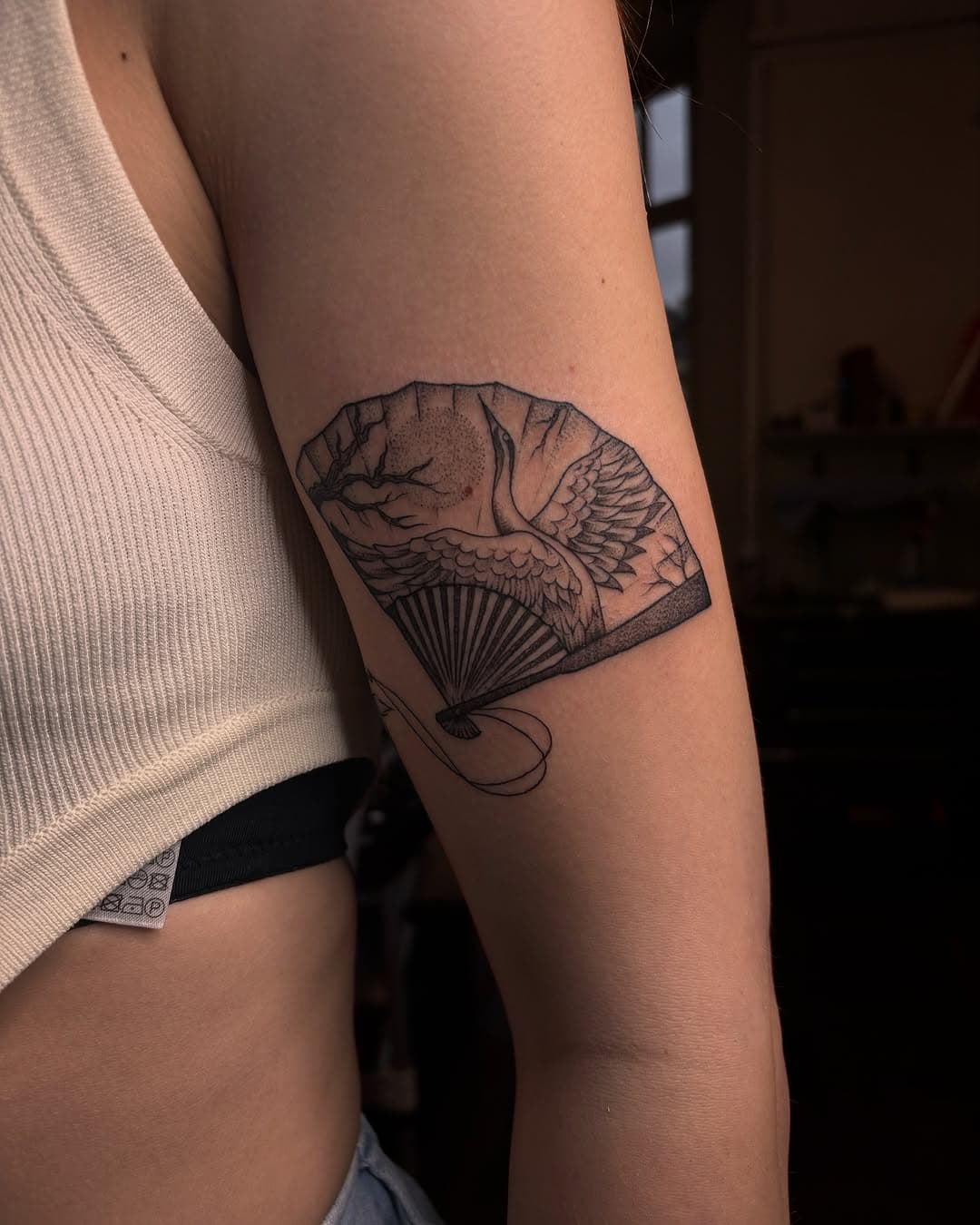 Little fan for my number one fan @lizziekiyoko #japanesefantattoo #fantattoo #tattoos #tattooed #blackwork #dotwork #blackworkers #onlyblackwork #blackworkerssubmission #darkartists #uktta #tattooidea #uktoptattooartists #iblackwork #darkartists #uktta #blkttt #glasgowtattoo #glasgowtattooartist #flashworkers