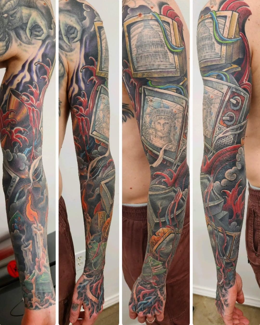 Full arm coverup on my long-time friend @burningxhope.