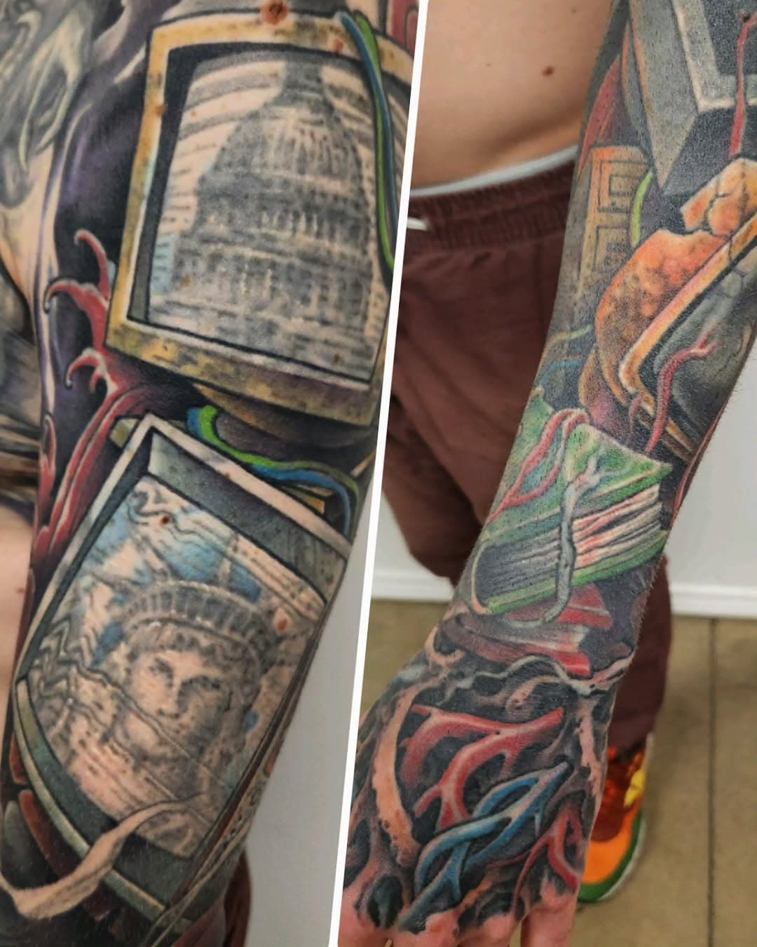 Full arm coverup on @burningxhope
