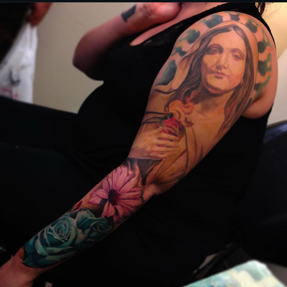 #sleevetattoo #religioustattoo #aztattooer #tattoo #colortattoo #tattooart