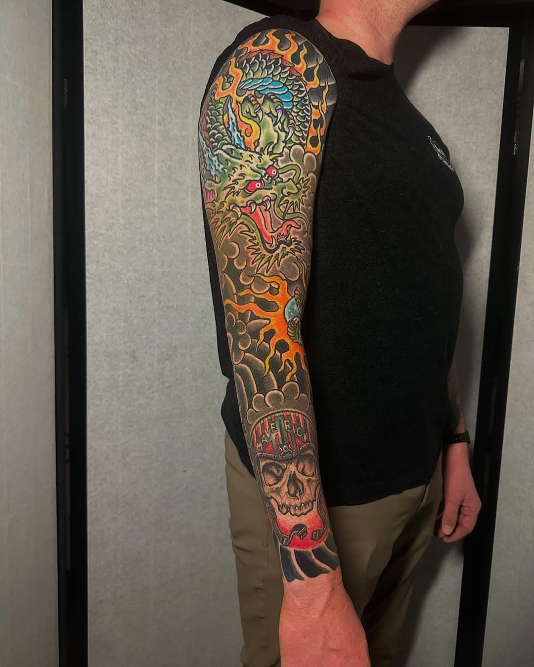 finished up this sleeve the other day on Tony.  thanks for the commitment @crying_heart_tattoo