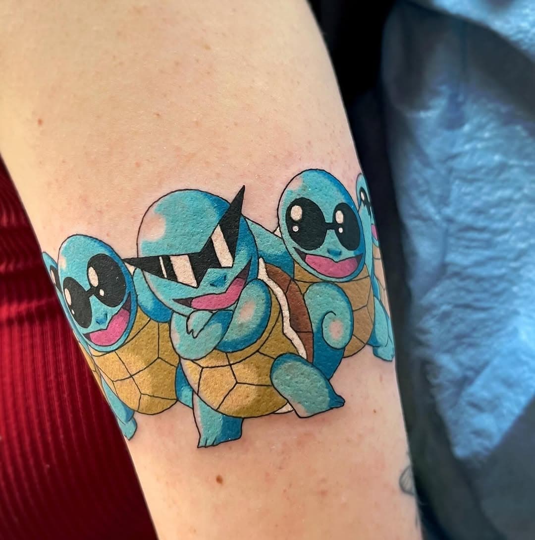 🐢🕶️ squad goals #squirtlesquad #pokemon #pokemontattoo #animetattoo #tattooartist #losangeles