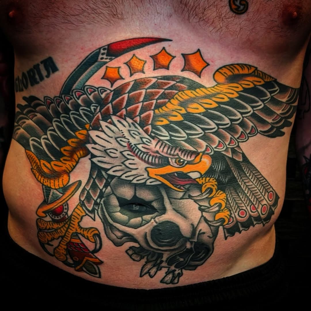 Death from above
.
Thanks for looking 
.
dgerbis86@gmail.com for appointments 
.
.
.
.
.
.
.
#dallas 
#fortworthtattoo 
#fortworthtattooartist
#dallastraditionaltattoo 
#dallastattooartist 
#dallastattoo
#alliancetattoosupply
#vulcanneedles
#arlingtontattooartist
#fortworth
#danielgerbistattoos
#stomachtattoo
#eagletattoo
#daggertattoo