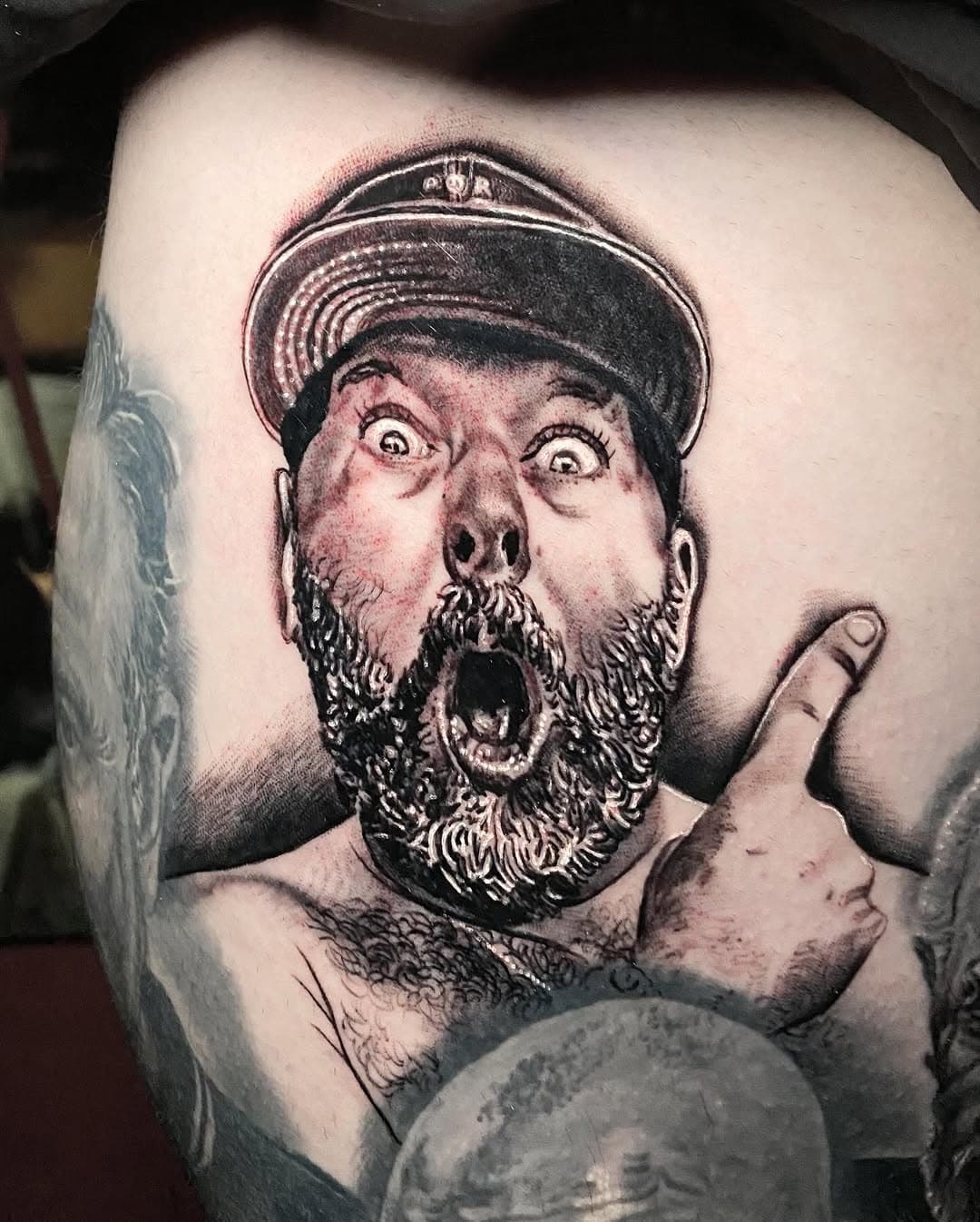 Shoot out to @bertkreischer for taking this picture to add to my homies comedian leg sleeve!! @seguratom you’re next buddy!!
-
-
-
-
-
-
#tattoo #tattoos #portraittattoo #portraittattoos #bertkreischer #comedy #comedian #blackandgreytattoo #bayareatattoo #bayareatattooartist