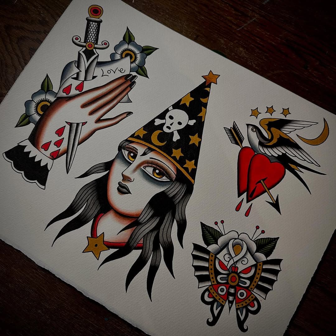 New flash ✨ all available to be tattooed.. email daniellerosetattoo@gmail.com I have time to tattoo in Edinburgh this week, Thursday 27th.