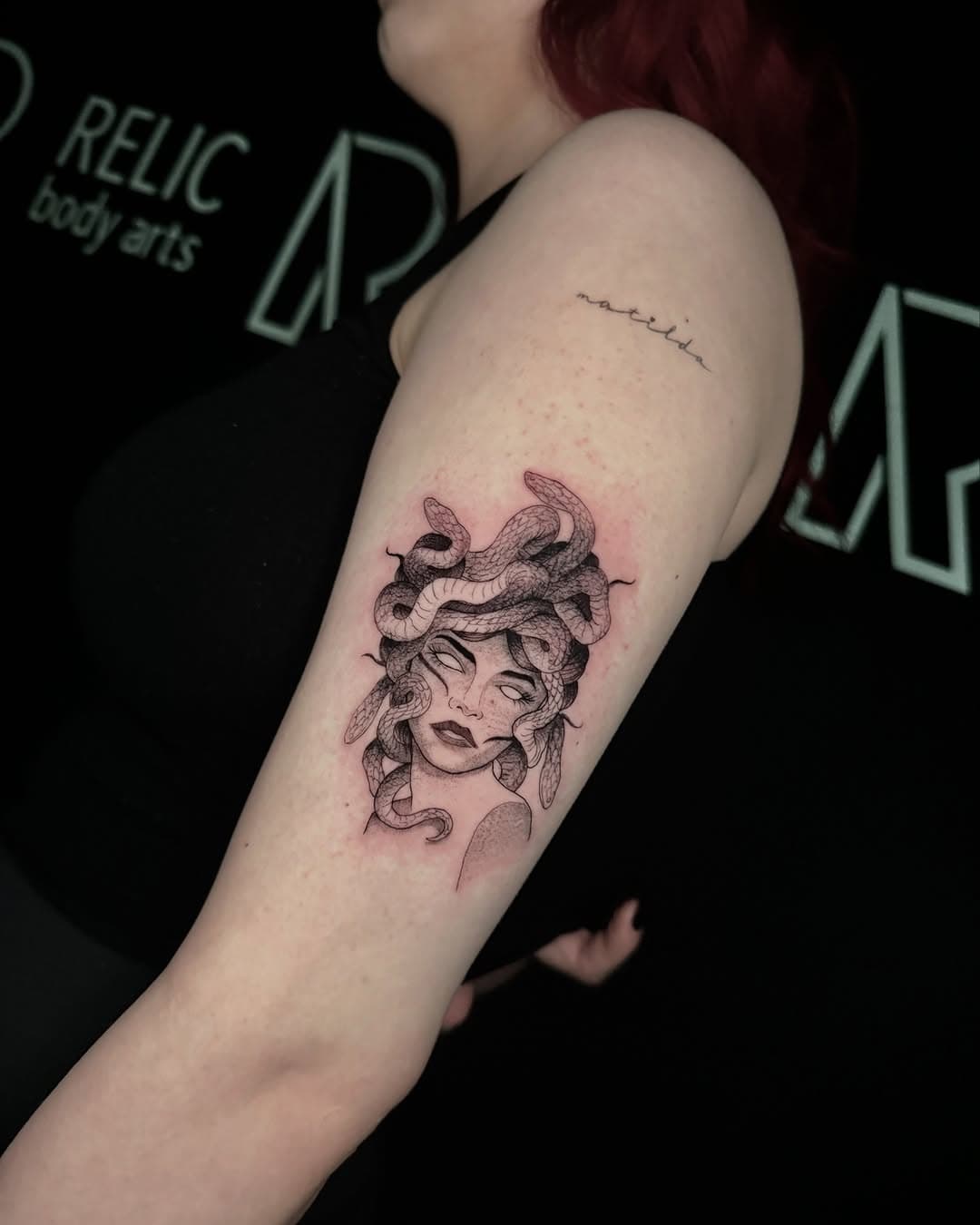 Medusa heads are always a great time. Would love to do more. Text. 702.861.6109 or DM me to book your next tattoo :: #relicbodyarts #tattooshop #tattoo #tattooart #tattooideas #tattooist #tattooer #tattooartist #lasvegastattooartist #lasvegastattoo #lasvegas #fypage #fyp #fyp