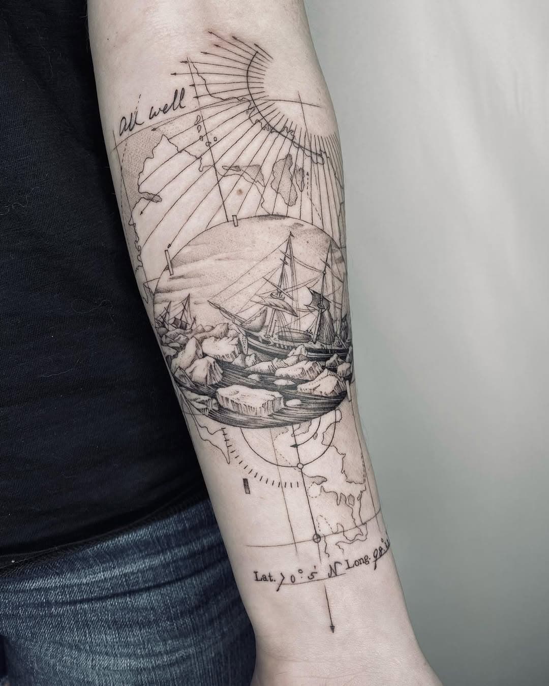 Beautiful artwork by @emrahozhan 🧭
.
.
.
Book your appointment through our website at
paintedsoularts.com 
.
.
.
#shiptattoo #maptattoo #finelinetattoo #paintedsoul #paintedsoularts #montclairtattoo #njtattoo #njtattooartist #nyctattoo #nyctattooartist #nyctattooer #cttattoo #patattooartist #cttattooartist #bostontattooartist #delicatetattoo #montclairnj #montclairstateuniversity #forearmtattoo #tattooart #tattoo #tattooshop #tattoist #blacktattooart