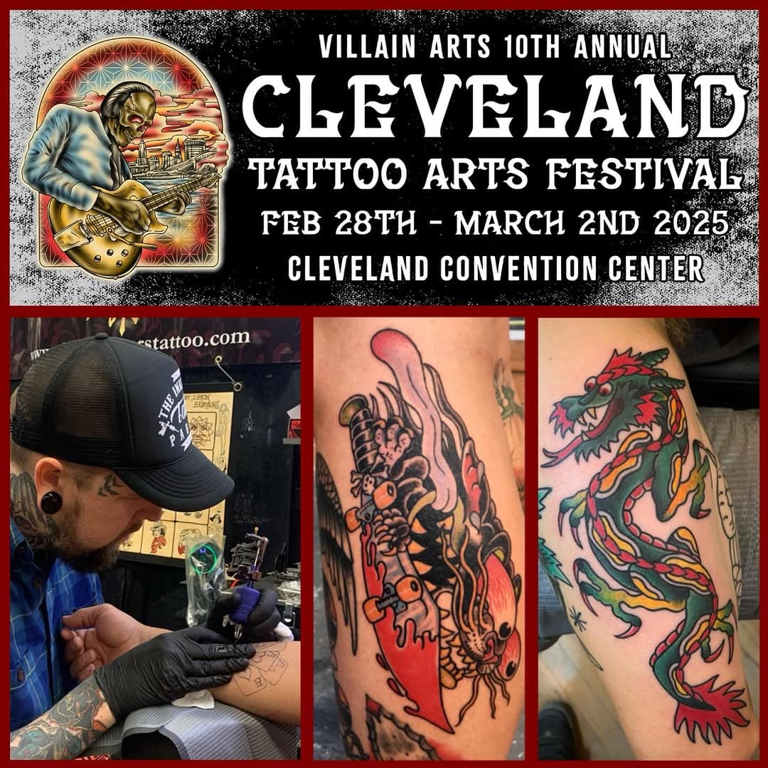 I’ll be tattoo at @theinkeeperstattooparlor booth at the @villainarts tattoo expo in #cleveland this weekend! I’ll have a bunch of ready to go flash and am taking walk ins all weekend.