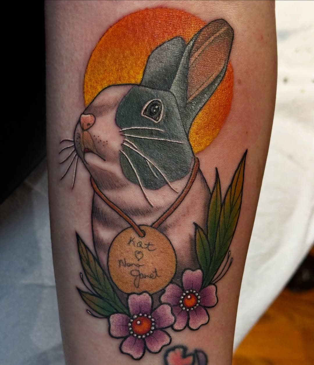 Super fun blue Dutch bunny done for @this.girl.katherine ! Stoked to do such meaningful pieces for people. Thanks again! 🙏🏻✨ 🐰  @darkwatercollectivetattoo @dermaglotattoosuppliesuk #bunnytattoo #nevadacity #grassvalley #nevadacounty #tattooartist #instagood #tattoosofinstagram