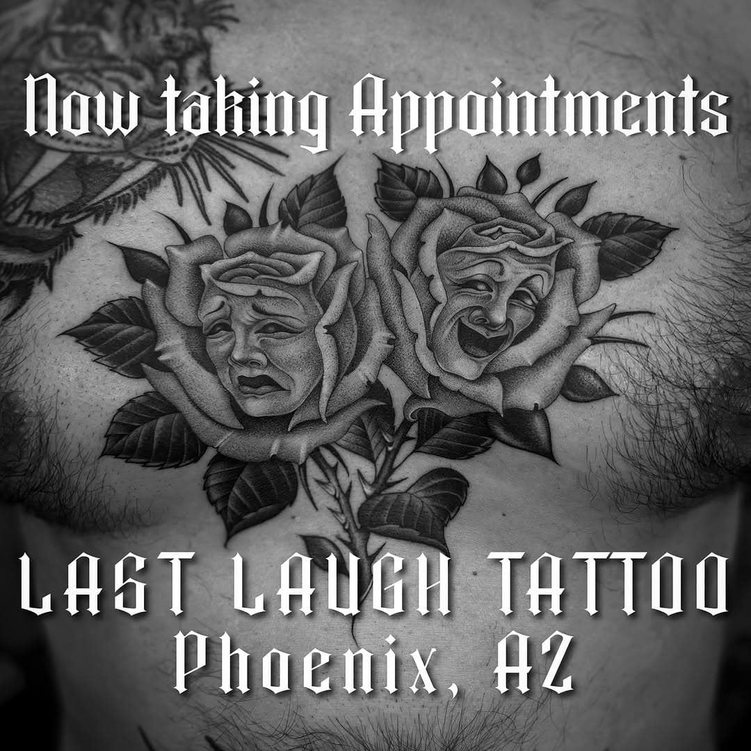 I am now taking appointments with the great crew @lastlaughtattoophx 🎭✨I live in Arizona full time now since October, and I’m available to tatttoo you! I’m really happy to be working by appointment only Downtown Phoenix at this beautiful shop! Be sure to follow the excellent guys tattooing there. I’m available all of April and still have plenty of openings for March. 💌 Email, DM, or Text (850)797-3418 for an appointment or with any questions. ✨#homebase .

🌟 #tattoos #blackandgreytattoo  #fineline #finelinetattoo #blackandgrey #dotwork #linework #singleneedletattoo #singleneedle  #blackandgreytattoo #tattoodoo #tttism #blackworkers #blxckink #tattoosnob #tattoolifemagazine
#california #longbeach #blackwork #sombragrays #lastlaughtattoo #downtownphoenix #phoenixaz #dtphx #magicalwhite #sombras