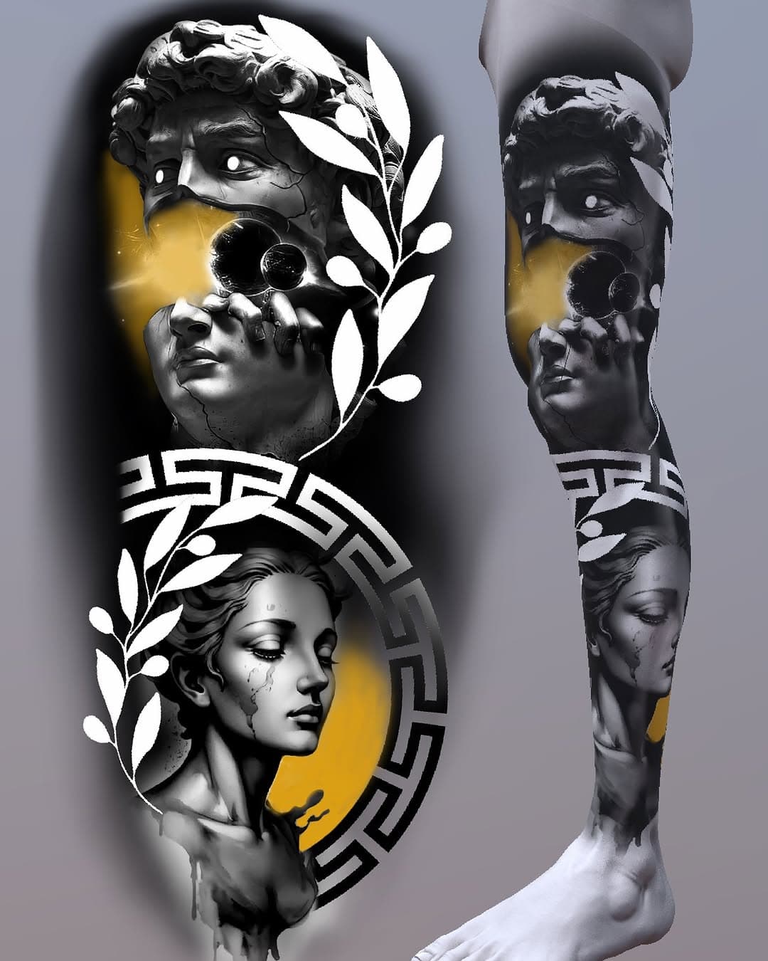 THIS DESIGN HAS NOW BEEN TAKEN.  I have this design up for grabs if anyone fancy it. Perfect for leg or arm. Will offer it at a discounted rate. You have to be able to sit all day and No coverups. Give me a message if you are interested.