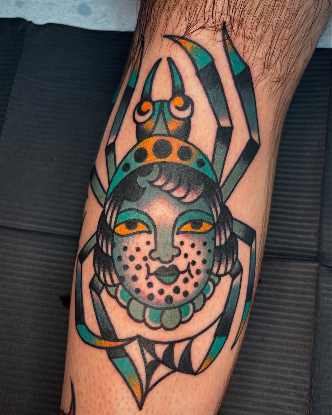 Fun one for my pal Alfredo 🖤🕸️🕷️ Made at @lombardstreettattoo in @portland @oregon