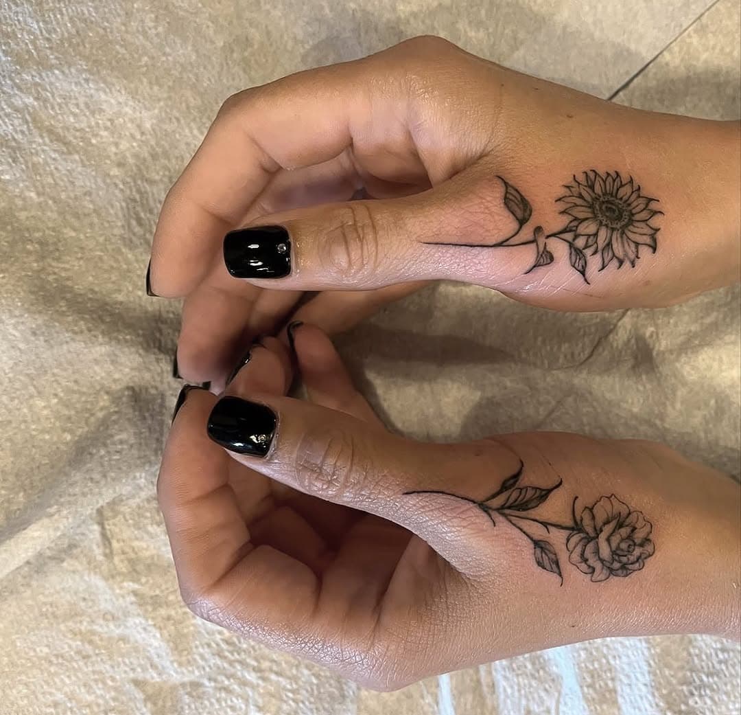 Beautiful, delicate hand tattoos by @hiro_mano_tattoos don’t forget tomorrow we’re doing our tattoo deal $50 $150 $250 tattoos and a piercing special 50% off the service fee 15% off all jewelry. Don’t miss out text 626-428-8343 for availability