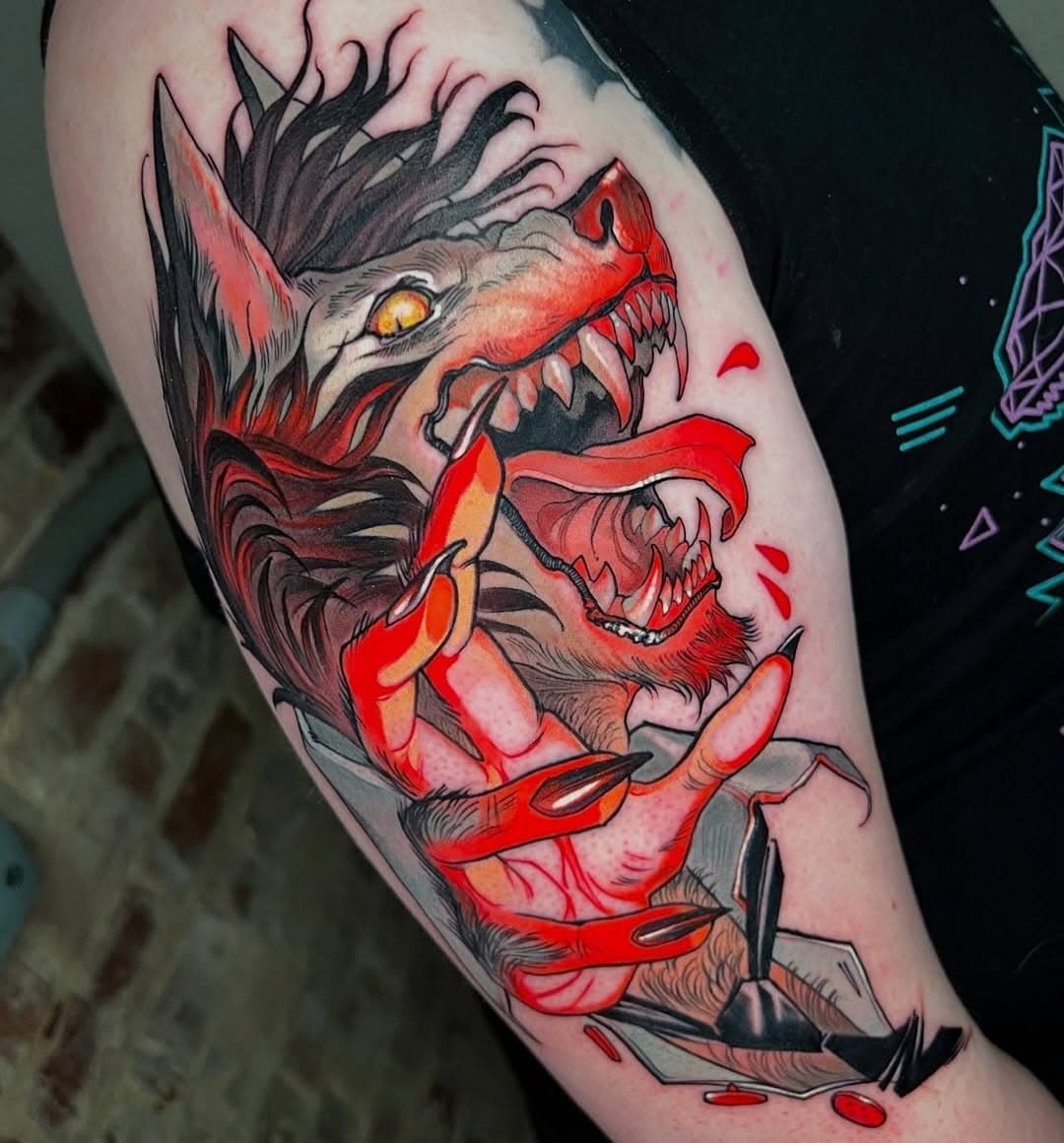 Business WEREWOLF!! Tattooed in one session by @teresasharpeart. Check out some other recent one-shot tattoos Teresa’s done! We have the TOUGHEST clients ever 😤😤
⠀⠀⠀⠀⠀⠀⠀⠀⠀
Done right here at Unkindness Art in Richmond, Virginia📍
⠀⠀⠀⠀⠀⠀⠀⠀⠀
#richmondtattoos #werewolf #illustrativetattoo #bigbadwolf