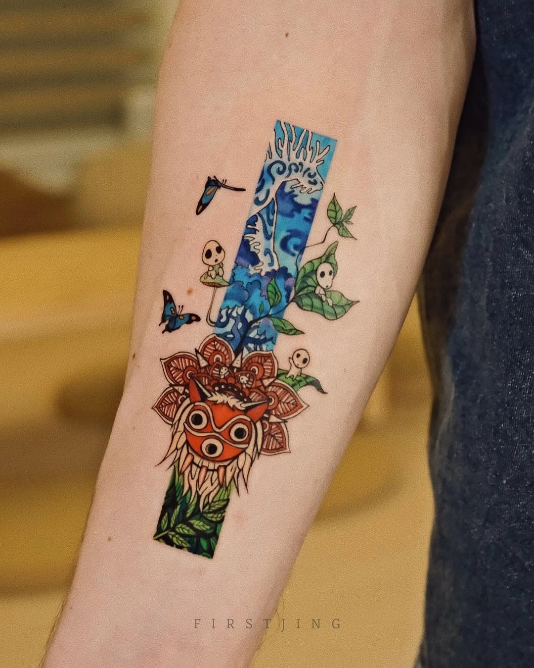 Princess Mononoke
Done in Seattle @nieustudio 
LA booking is opening now @inkgarden 

#firstjing #princessmononoke #ghiblitattoo #latattooartist #losangelestattooartist #seattletattooartist #seattletattoo