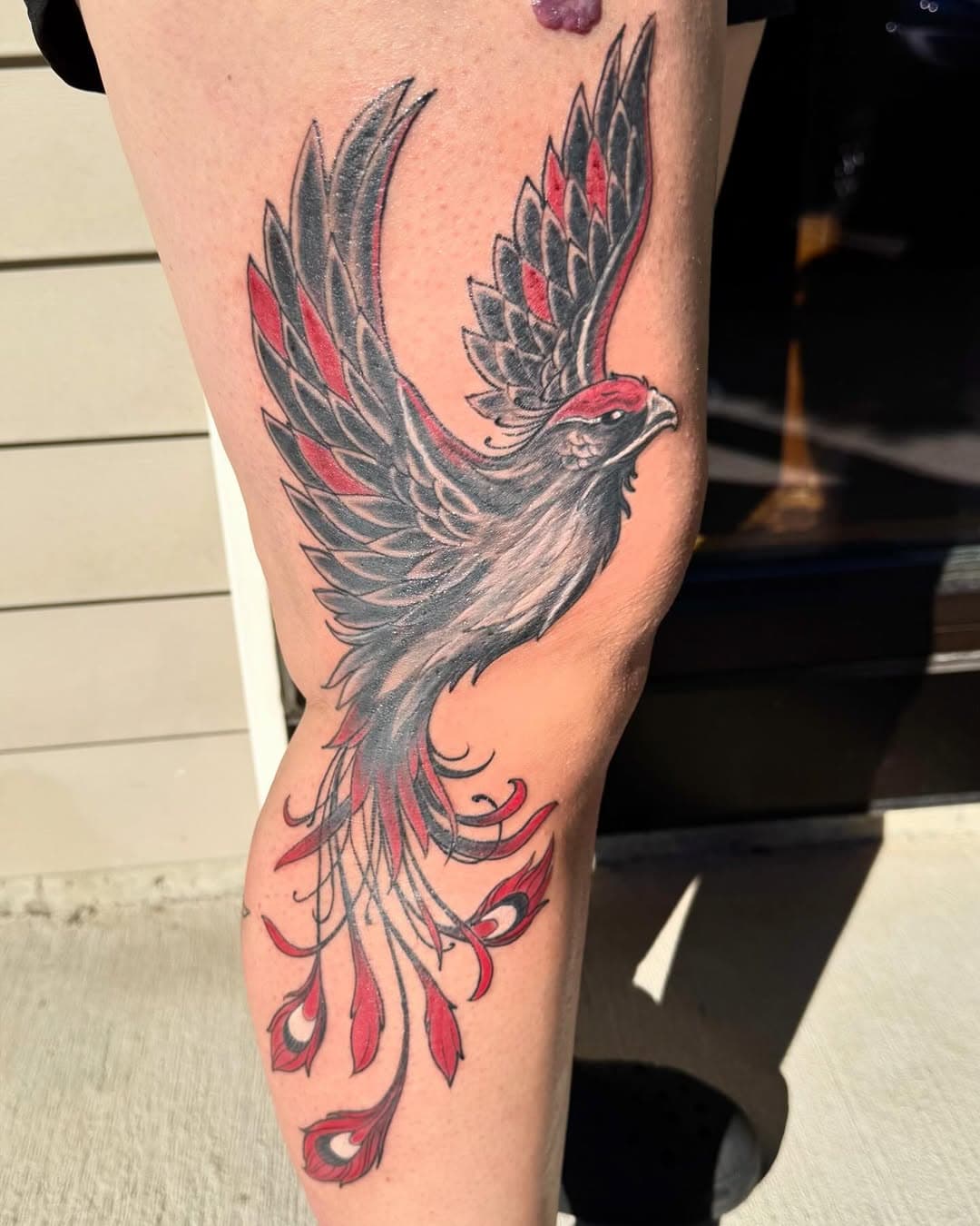 Fun custom fire bird #highmarktattoo #brewcrewink #freehand #nuematattoomachines #aaroncain #tatsoul #inkeeze #lynnwoodtattooartist #pnwtattooartist