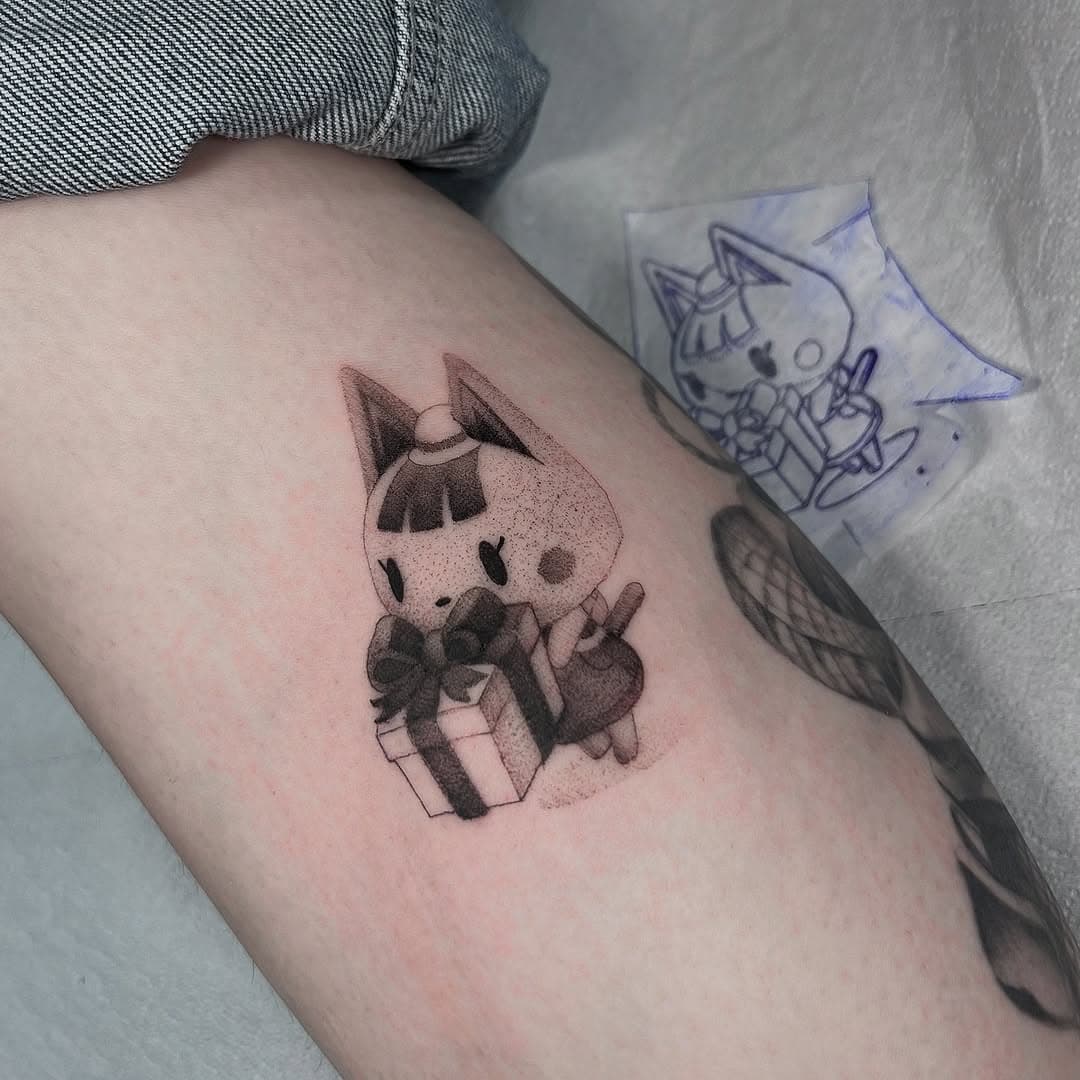 animal crossing’s katie by myself - on my own calf! 😸
she’s been one of my favourites since she showed up in my copy of wild world <3 would love to do more animal crossing designs like these!!

done at @diablotattooweimar ⭐️

#tattooweimar #tattoojena #tattooerfurt #animalcrossing #animalcrossingtattoo #gamingtattoo #animalcrossingdesigns #acnh #animalcrossingwildworld #acnhtattoo #germanytattoo #dotworktattoo #femaletattooartist