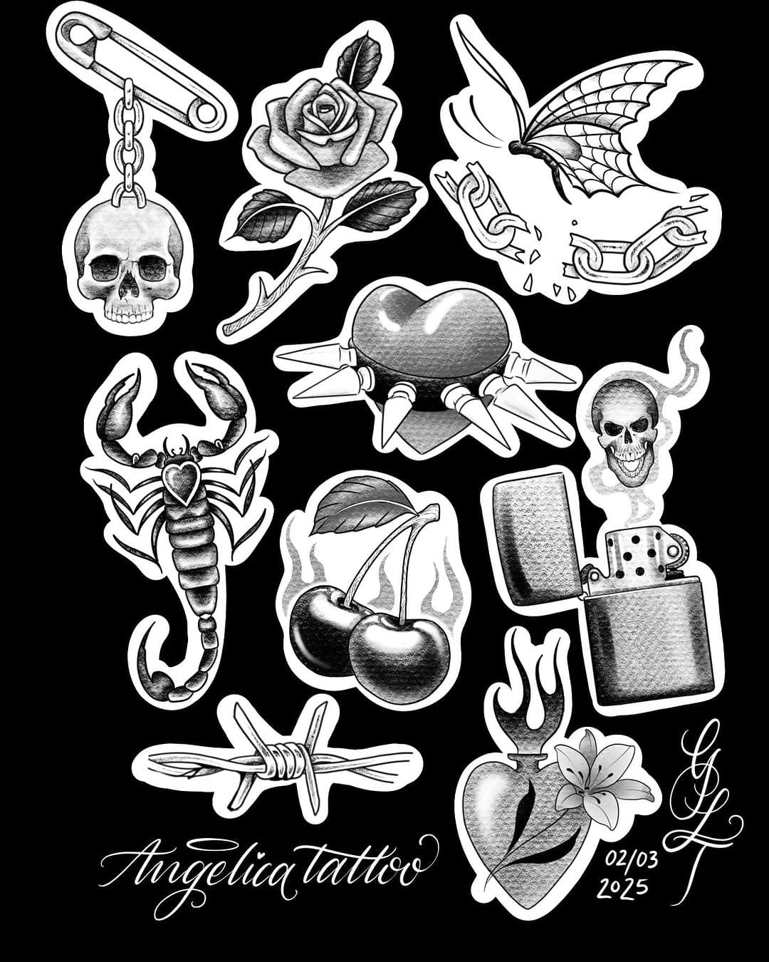 New designs from @angelicatattoo! Available tomorrow at our flash day!