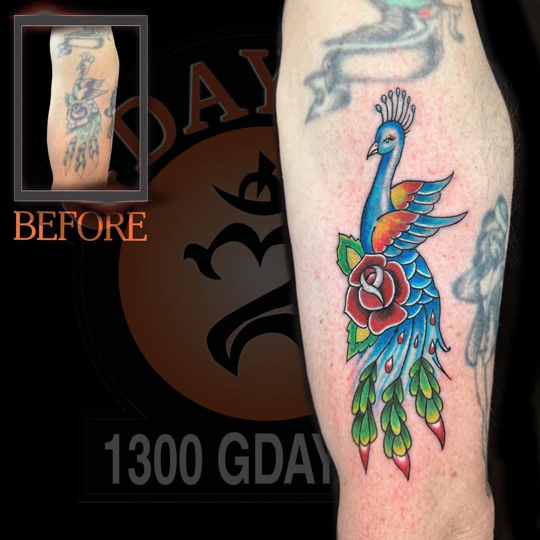 Even old faded tattoos can look new again! Amazing old school full colour redo tattoo!
Artist: Jogz! 
Instagram: jogztattoo_bail

𝐆’𝐃𝐀𝐘 𝐈𝐍𝐊 𝐏𝐀𝐊𝐄𝐍𝐇𝐀𝐌 🔥
𝐓𝐇𝐄 𝐁𝐄𝐒𝐓 𝐓𝐀𝐓𝐓𝐎𝐎 𝐒𝐓𝐔𝐃𝐈𝐎 𝐌𝐄𝐋𝐁𝐎𝐔𝐑𝐍𝐄 🔥

We have artists that specialise in all styles including: realism, oriental, fine lines, lettering and colours. Walk In Appointments Available. Feel free to contact us anytime with your inquiries.

⚡️ 𝙏𝙊 𝙈𝘼𝙆𝙀 𝘼 𝘽𝙊𝙊𝙆𝙄𝙉𝙂 ⚡️

⭐️ Phone : 1300 GDAYINK 
⭐️ Email : info@gdayink.com.au 
⭐️ Facebook : G’day Ink 
⭐️ Instagram : gdayinkpakenham

Our artists are available for a FREE CONSULTATION to collaborate your ideas. 

▪️WORLD FAMOUS ARTISTS
▪️CUSTOM DESIGNS 
▪️AWARD WINNING ARTISTS & STUDIO
▪️INK MONEY AVAILABLE BY APPLICATION 
▪️AUSTRALIAN HYGIENE STANDARD

OPEN 10AM - LATE EVERYDAY 
SHOP : 30 TRELOAR LANE PAKENHAM, VICTORIA 3810 AUSTRALIA 

#gdayinkpakenham #bodyart #skinartmag #tattoolife #thebesttattooartists #blackandgrey #tattooedlife #inklife #besttattoos #tattooing #inkfreakz #blackandgreytattoo #tattoocommunity #inkedmag #tattooculture #inkaddict #tattoosociety #inkedlife #supportgoodtattooing #skinart #tattooedpeople  #australiagram #australialovesyou #ig_australia #loves_australia #tattooartist